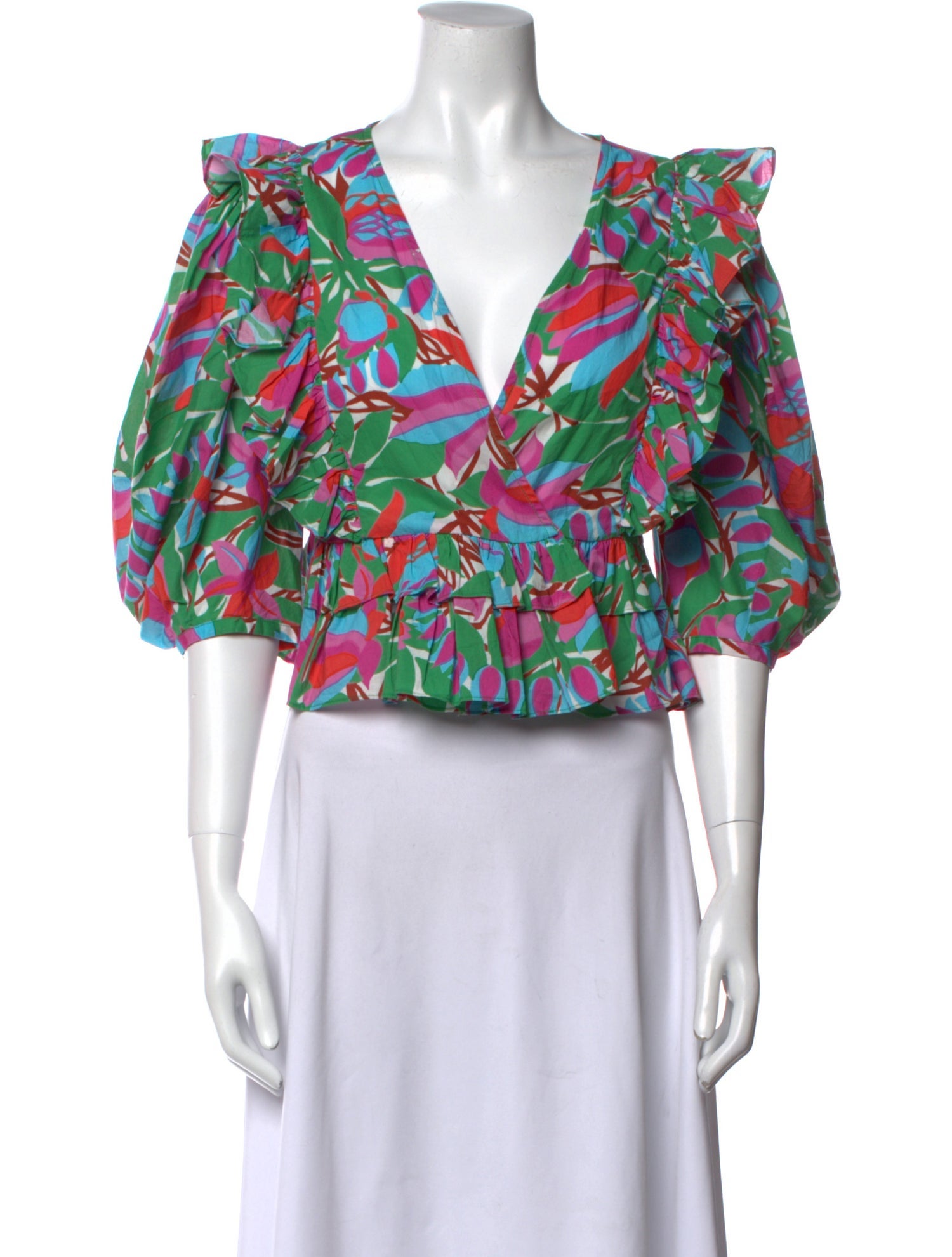 RHODE Printed V-Neck Crop Top