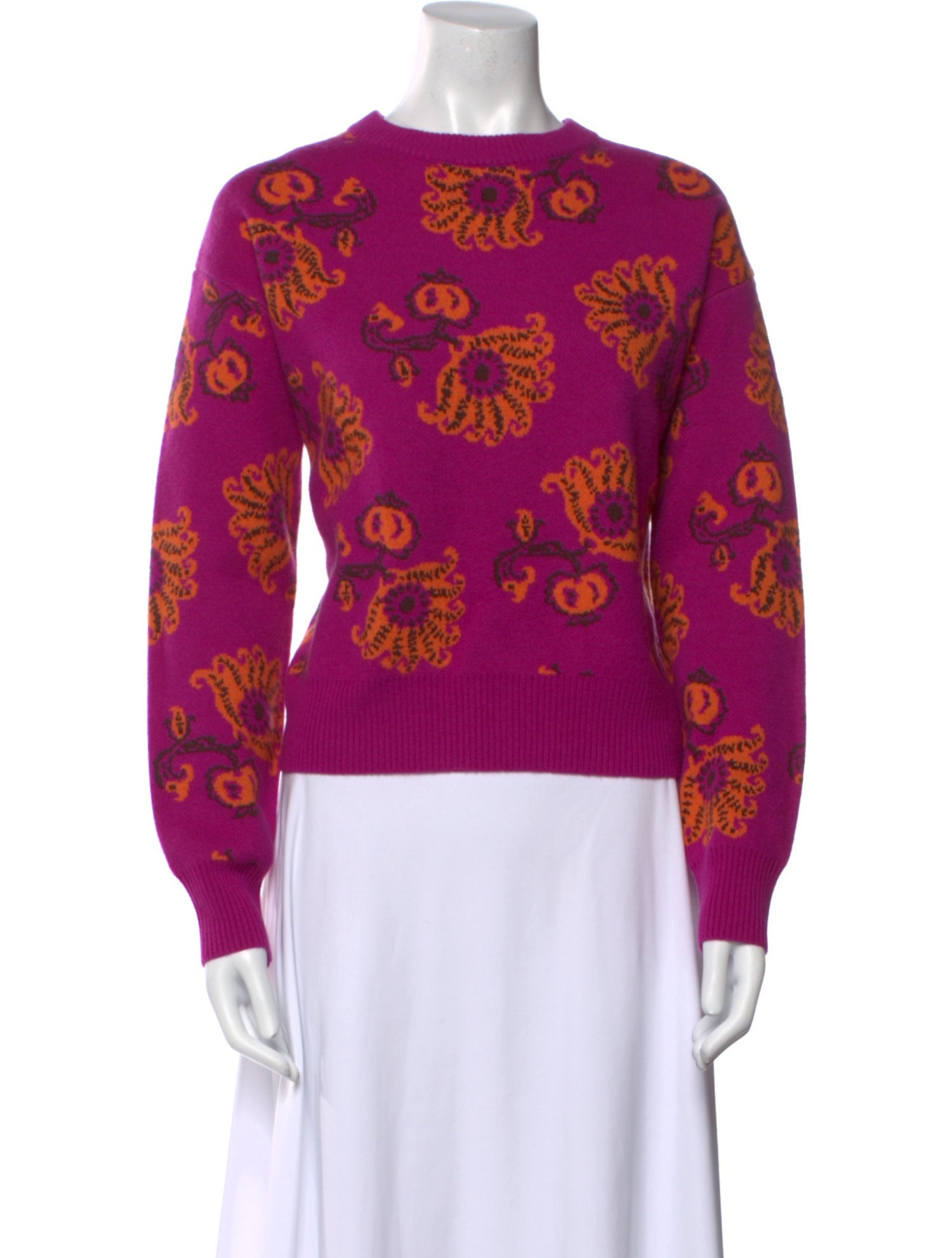 RHODE Wool Floral Print Sweater