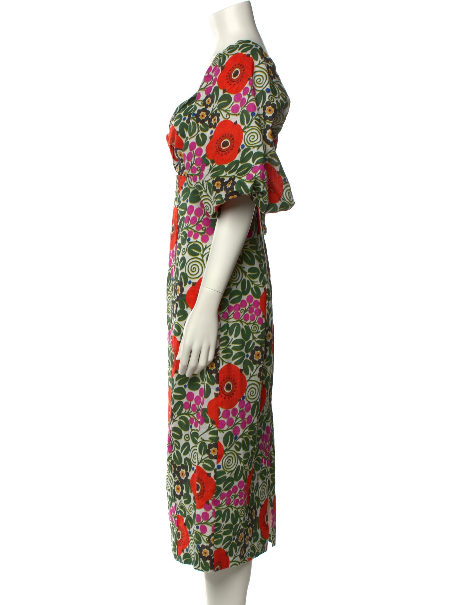 RHODE Linen Midi Length Dress