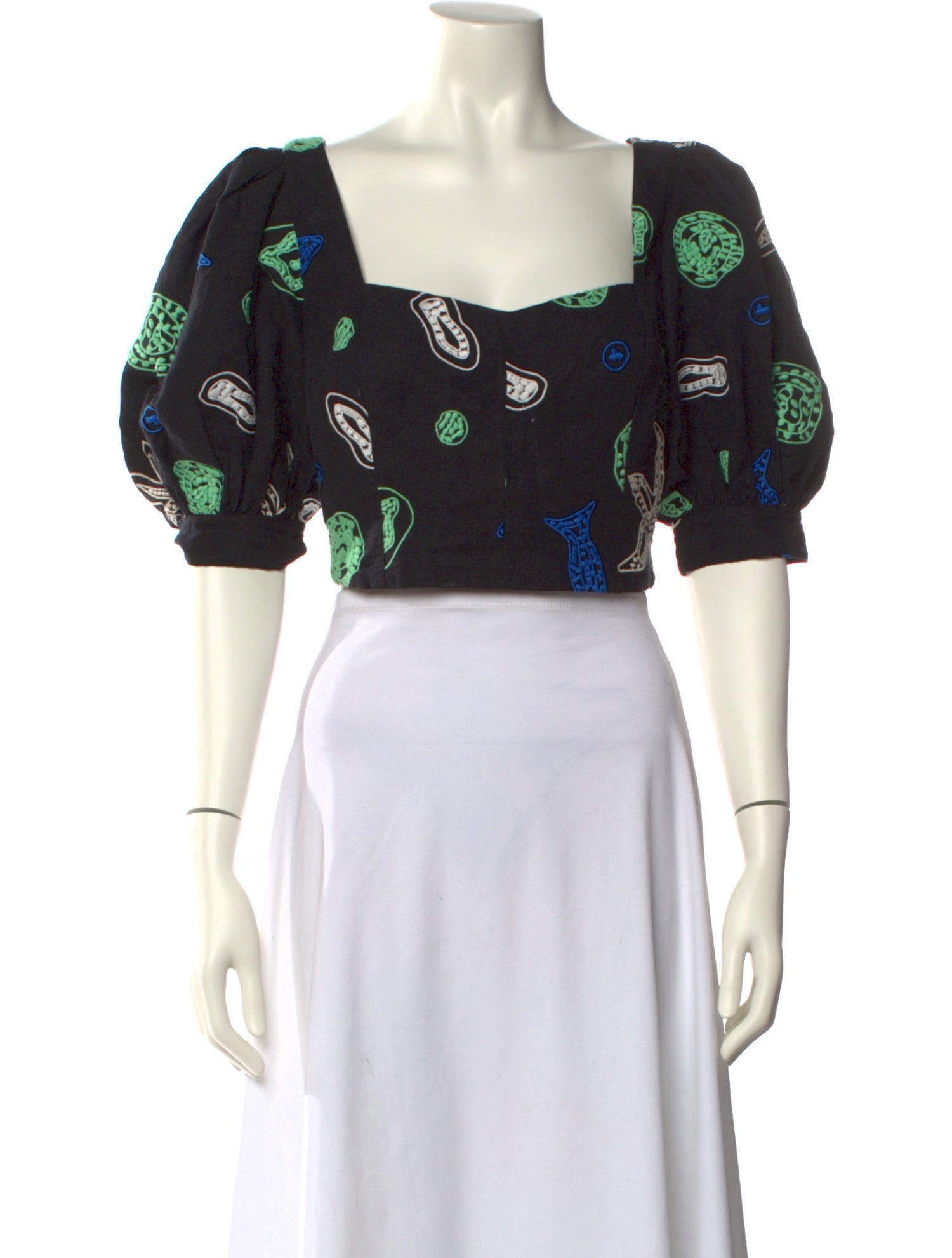 RHODE Printed Square Neckline Crop Top