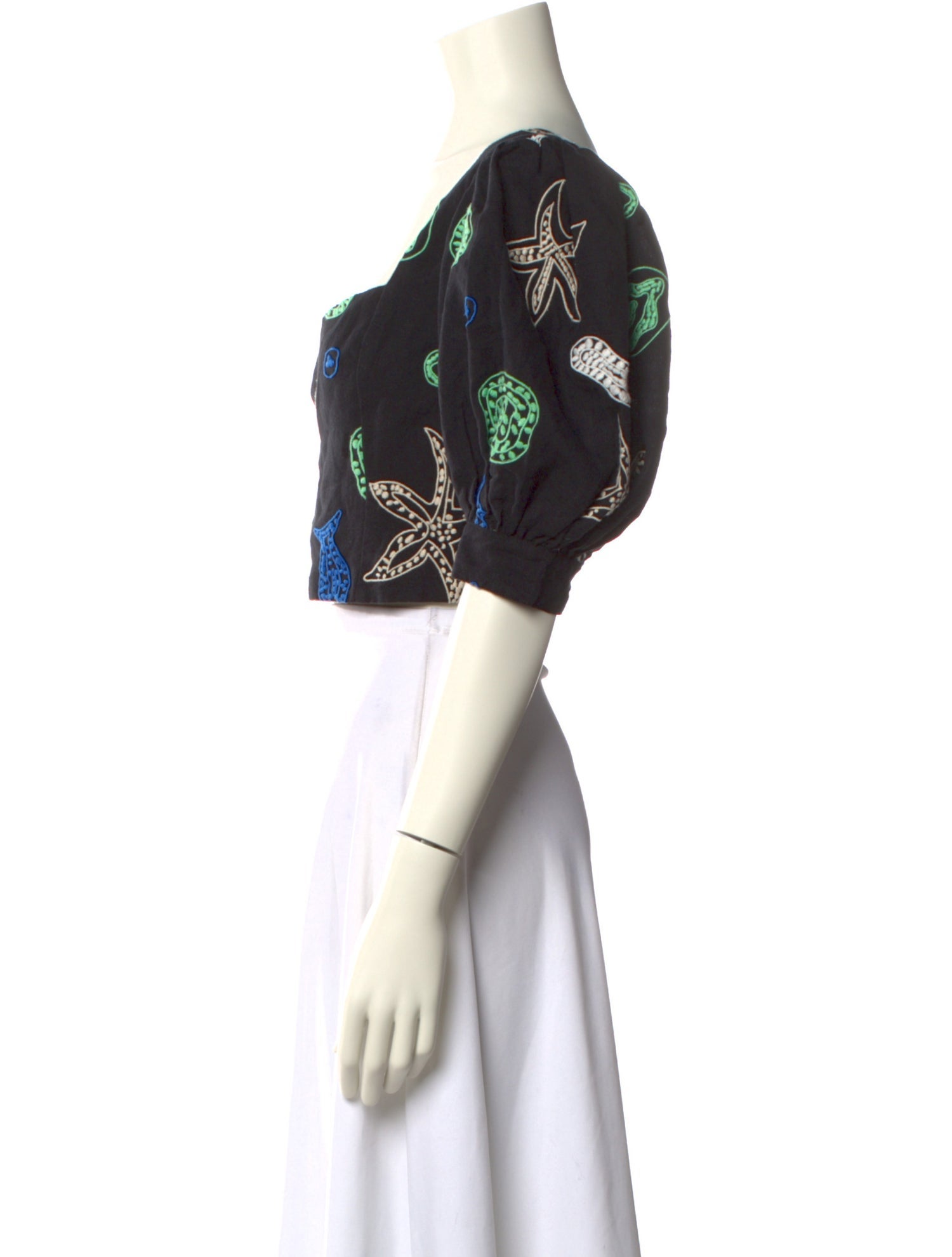 RHODE Printed Square Neckline Crop Top