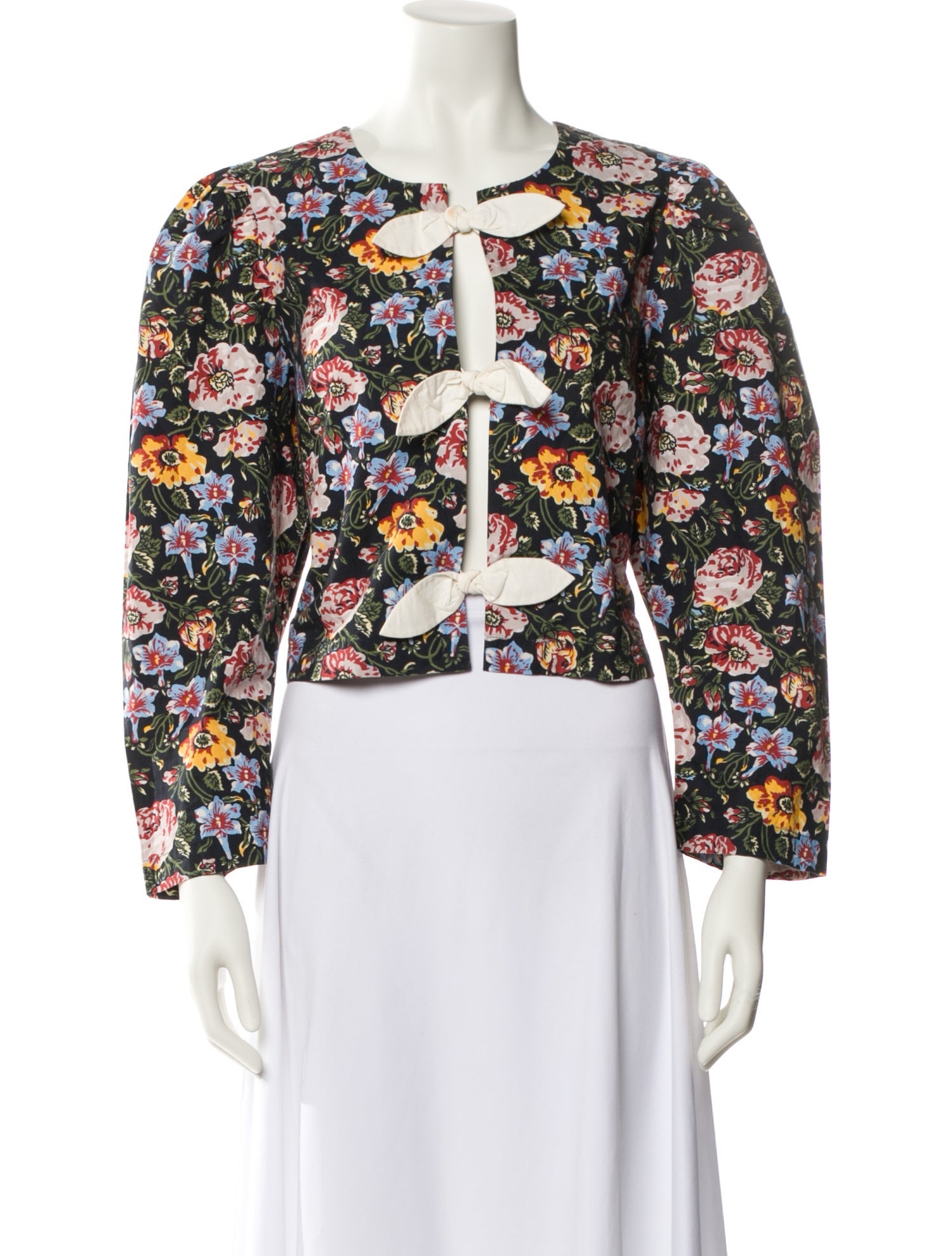 RHODE Floral Print V-Neck Crop Top