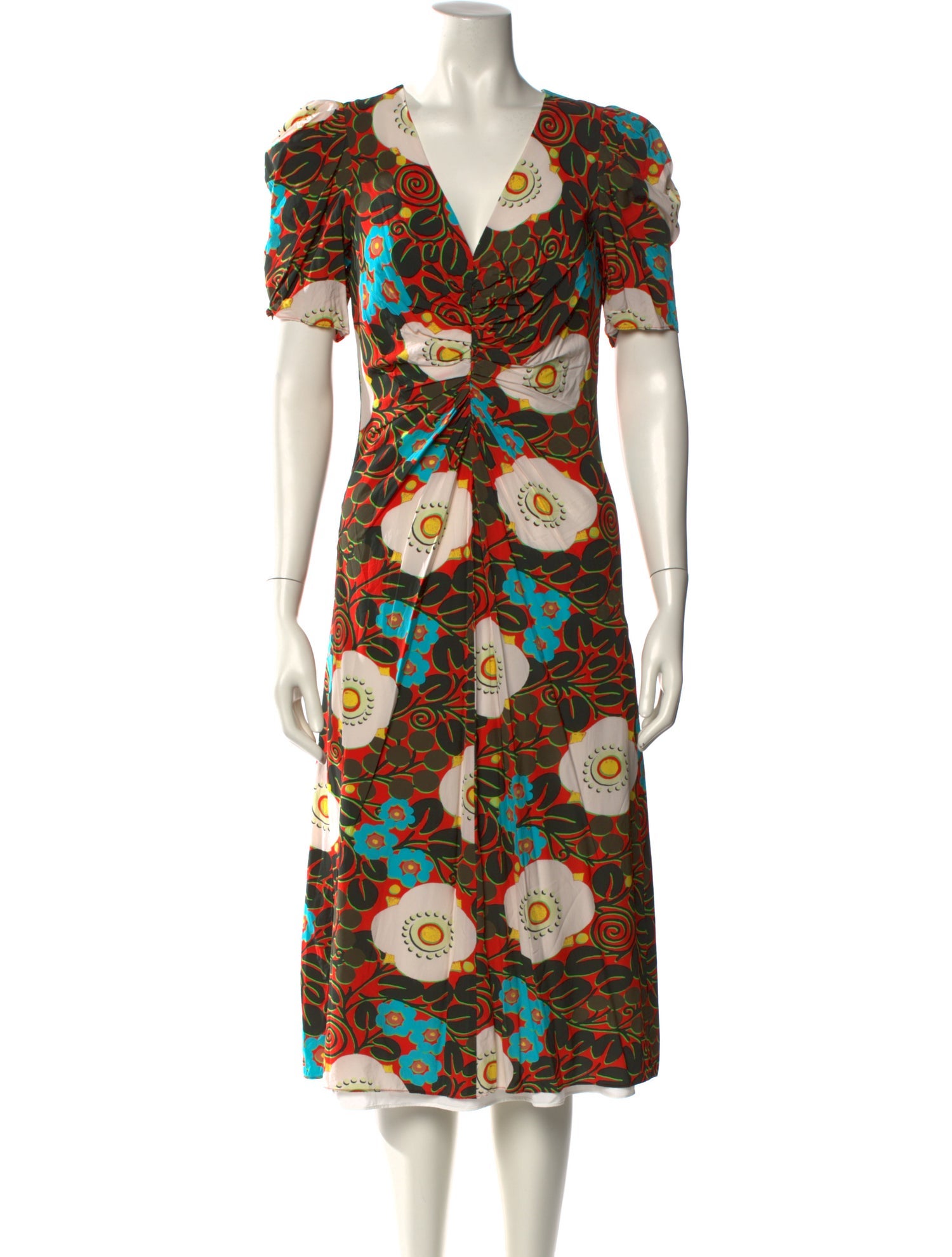 RHODE Floral Print Midi Length Dress