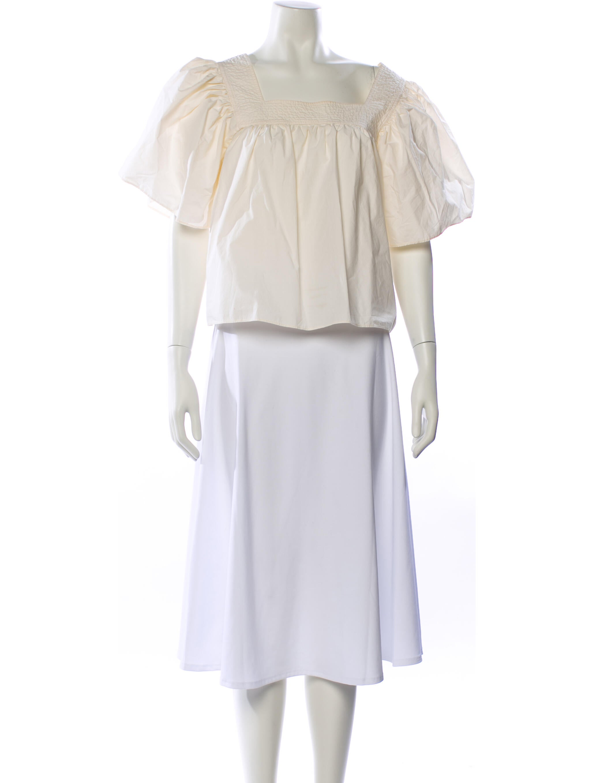 RHODE Off-The-Shoulder Three-Quarter Sleeve Blouse