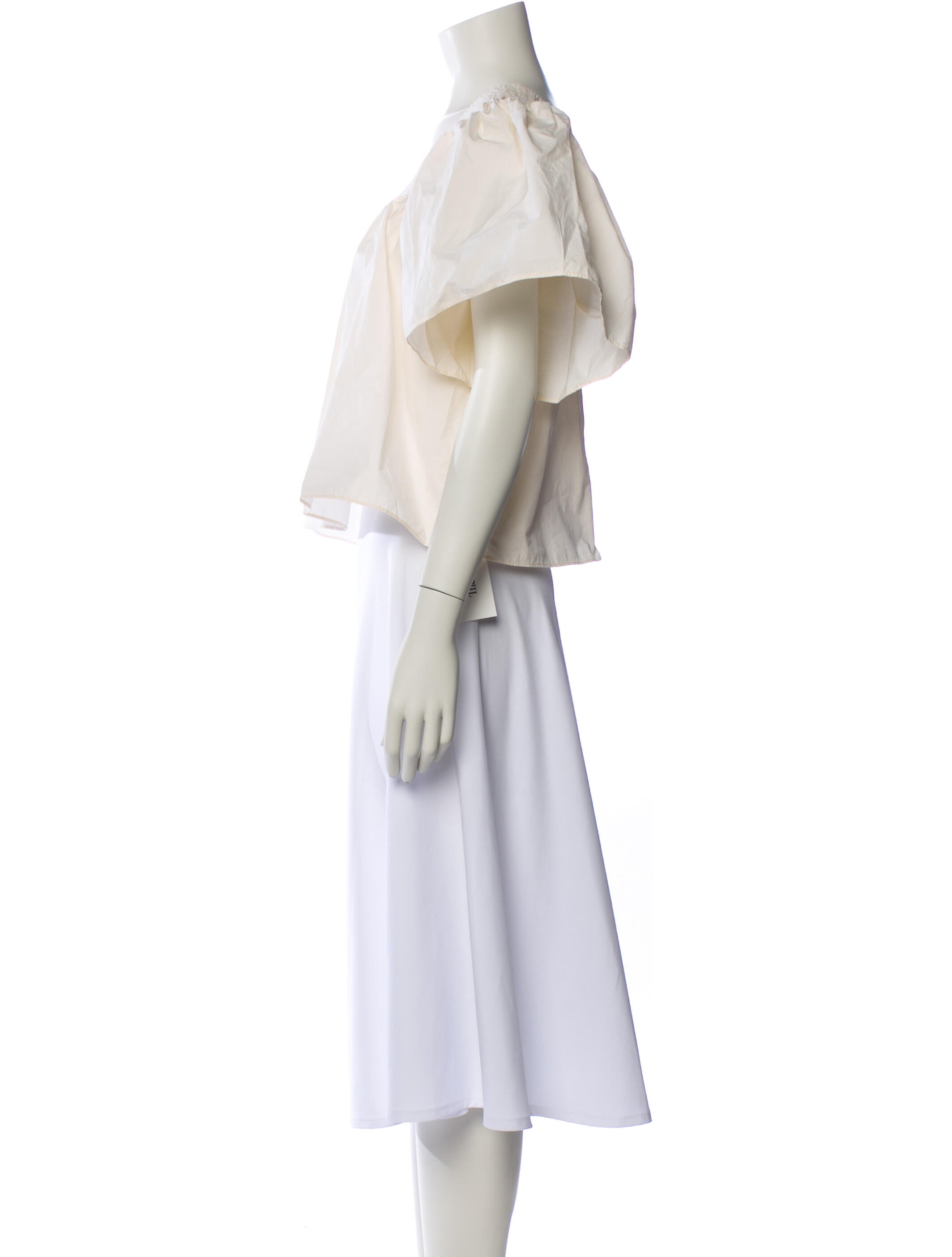 RHODE Off-The-Shoulder Three-Quarter Sleeve Blouse