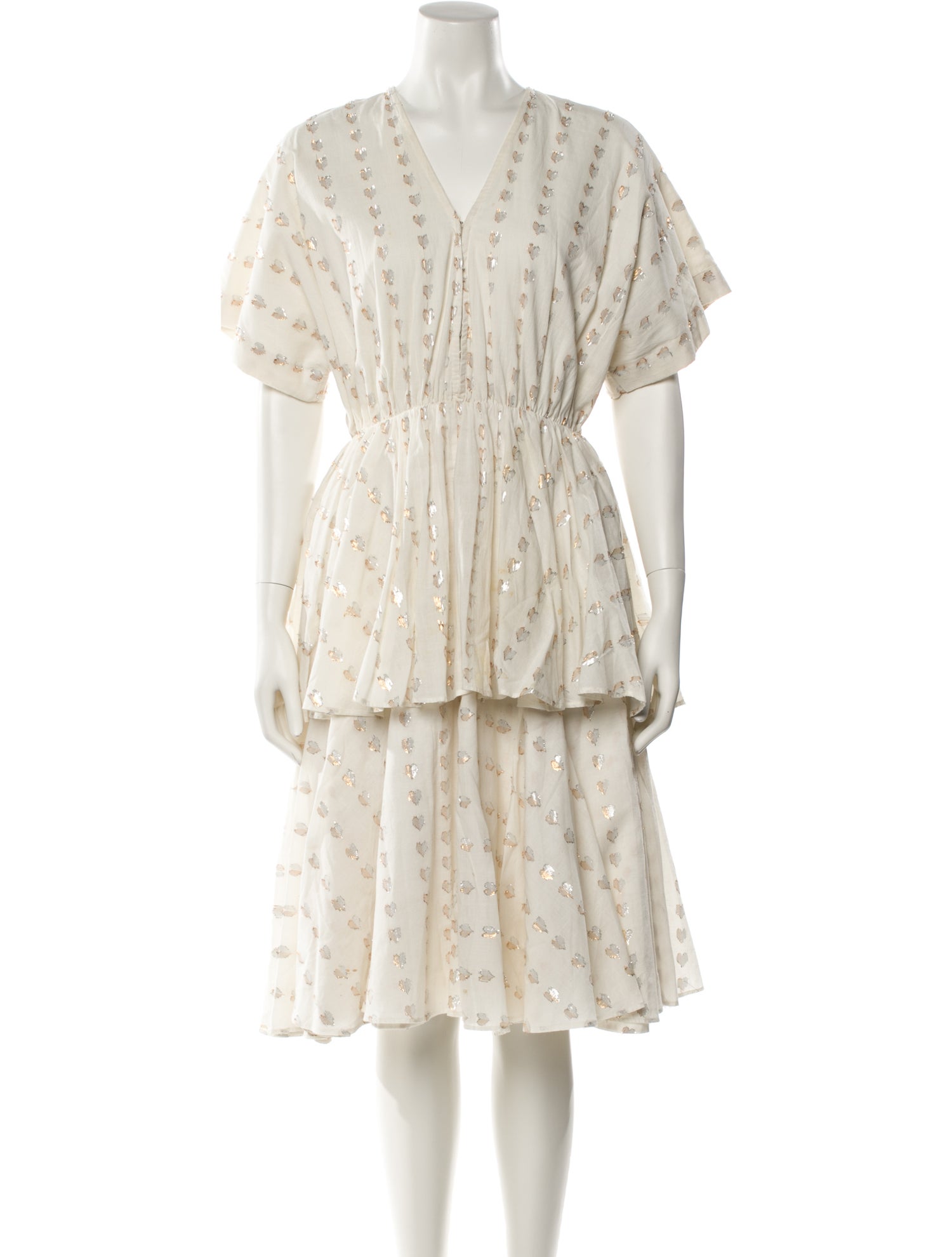 RHODE V-Neck Midi Length Dress