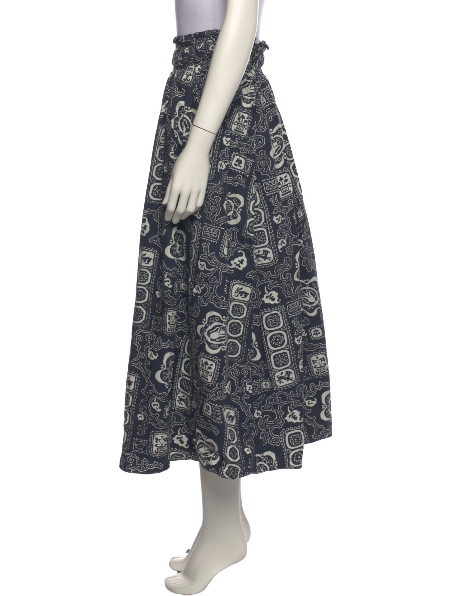 RHODE Printed Midi Length Skirt