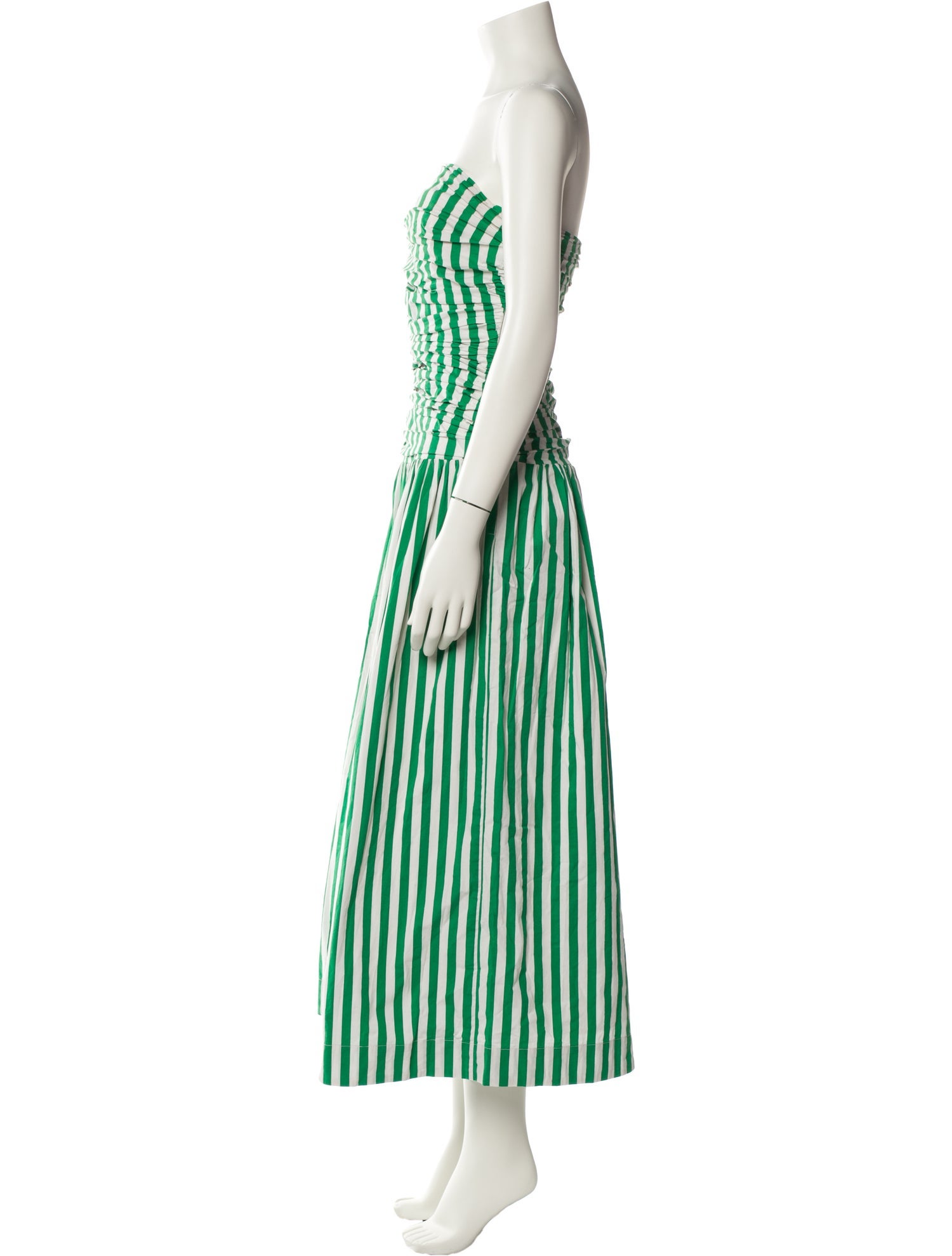 RHODE Striped Midi Length Dress