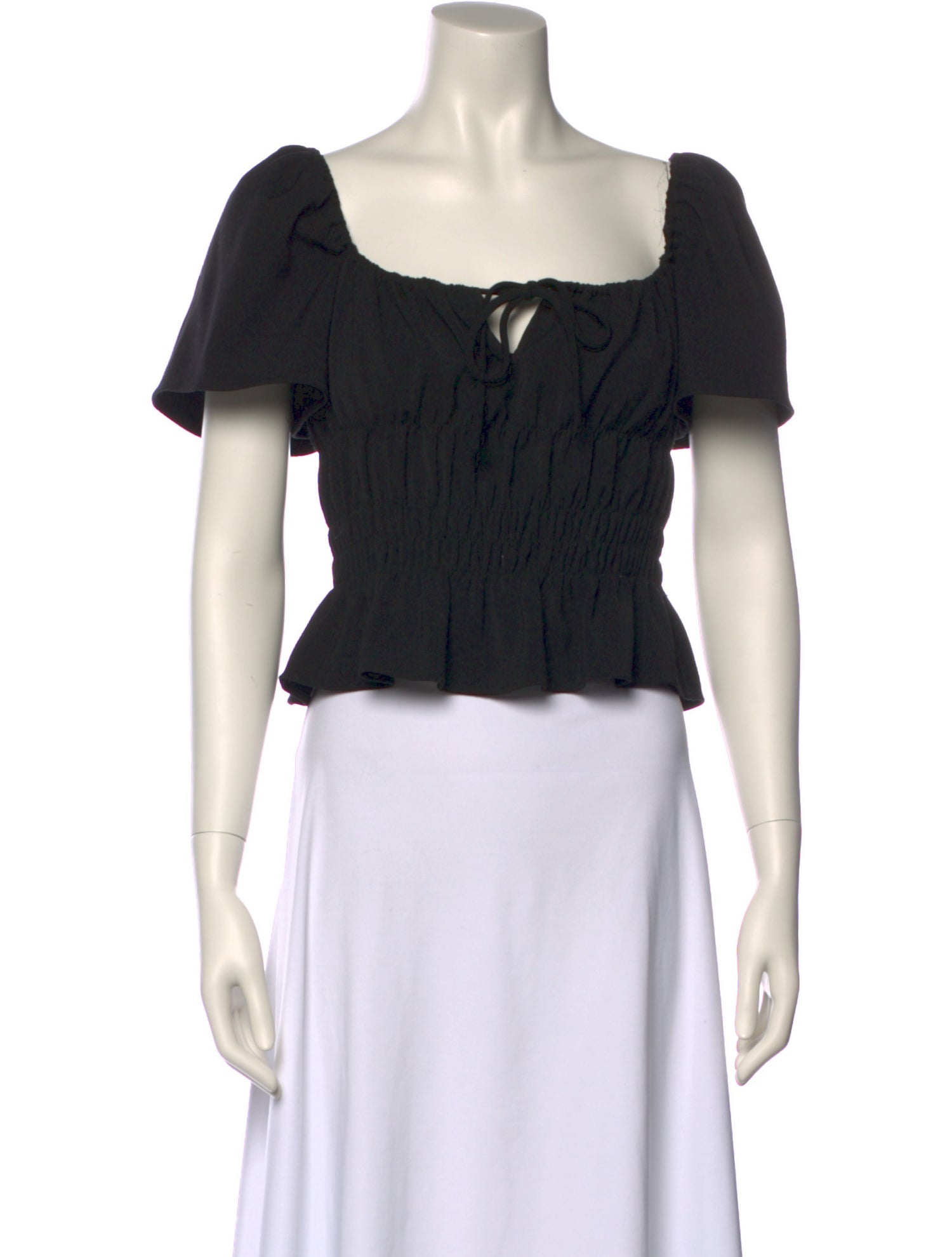 RHODE Square Neckline Short Sleeve Crop Top