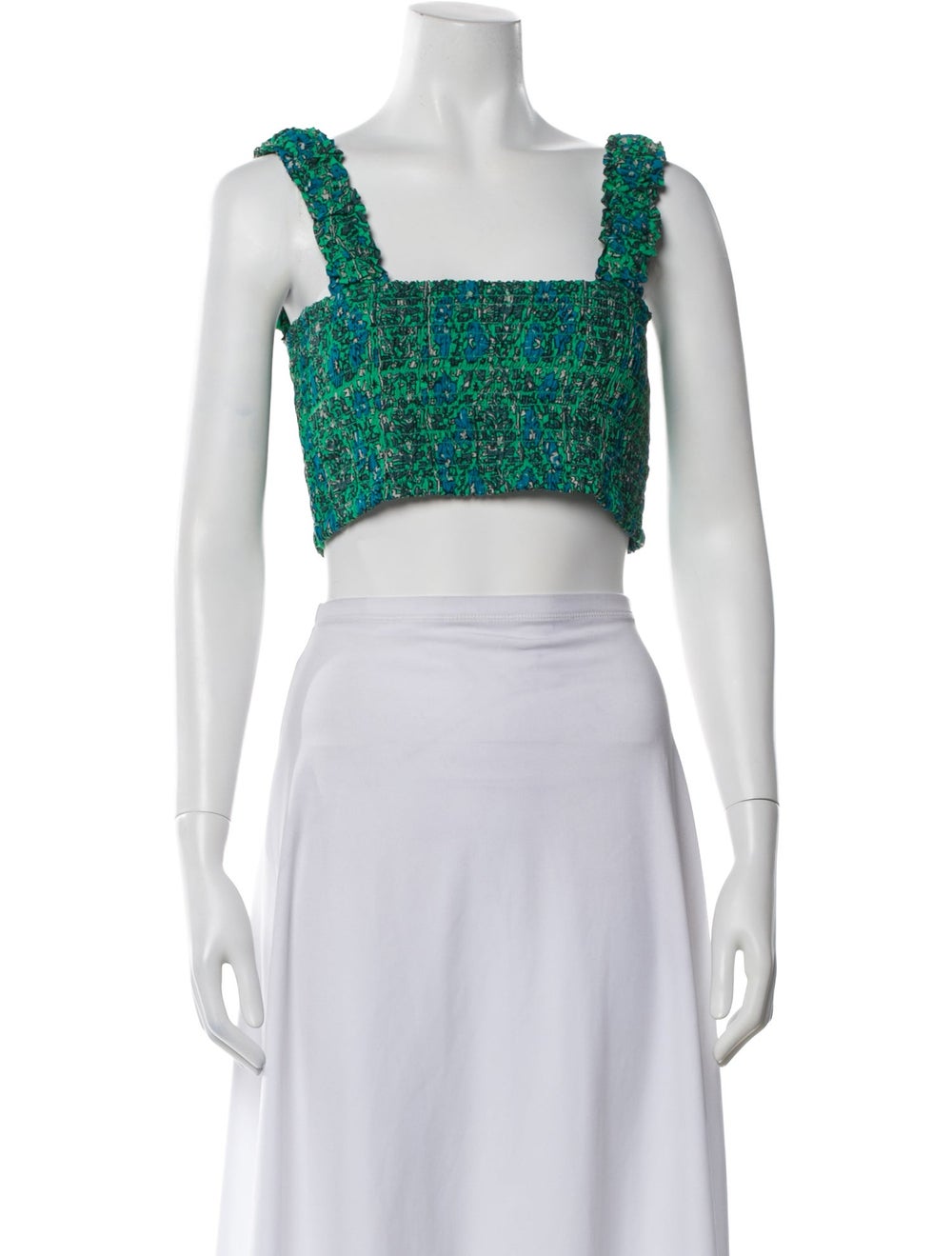 RHODE Patterned Square Neckline Crop Top - image 1