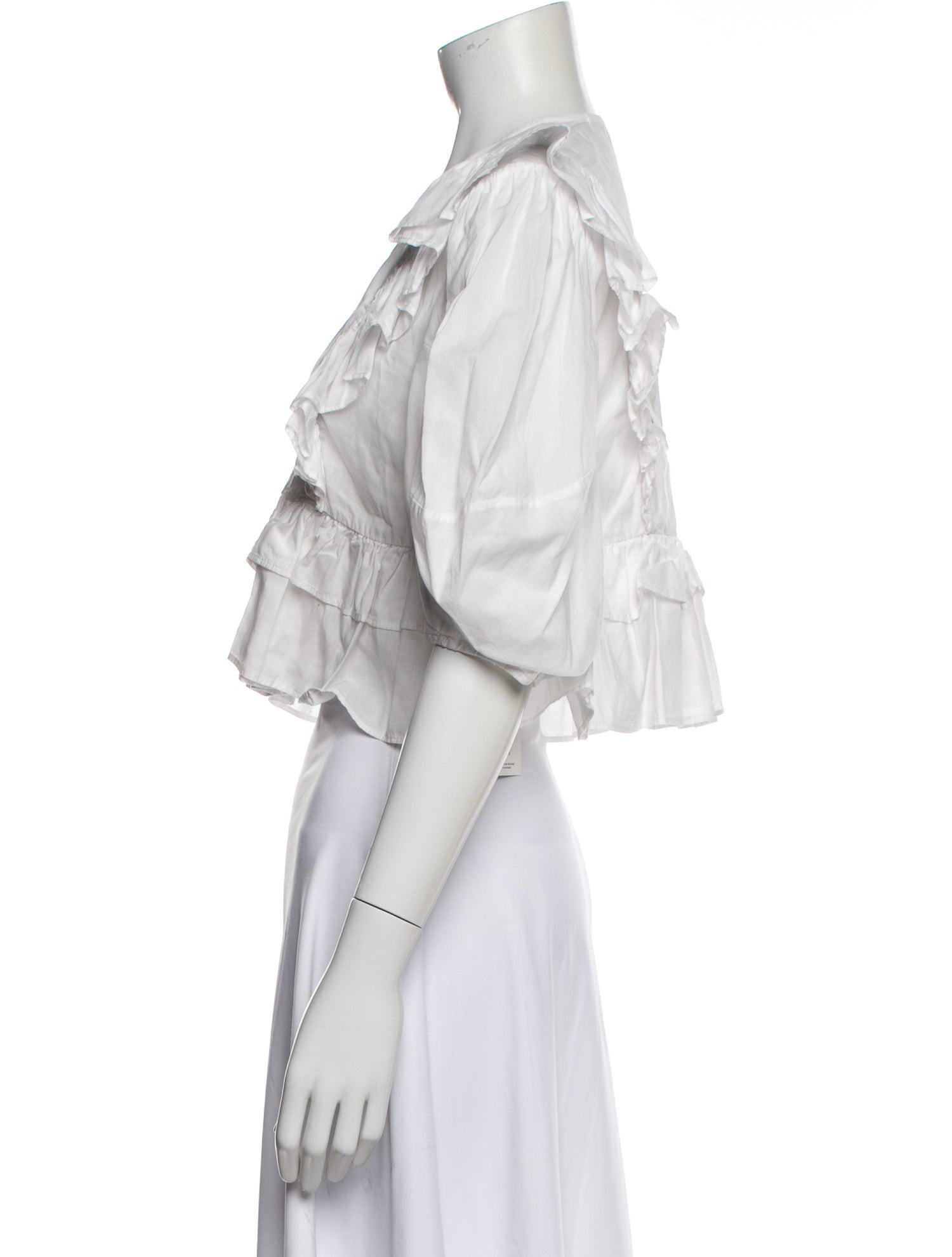 RHODE V-Neck Short Sleeve Blouse