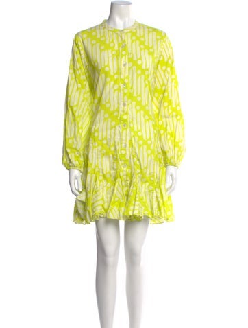 Pre-owned Rhode Printed Mini Dress In Green