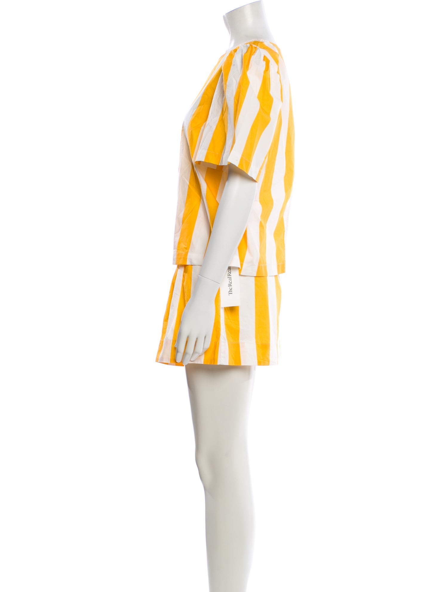 RHODE Striped Ruffle Embellishment Short Set