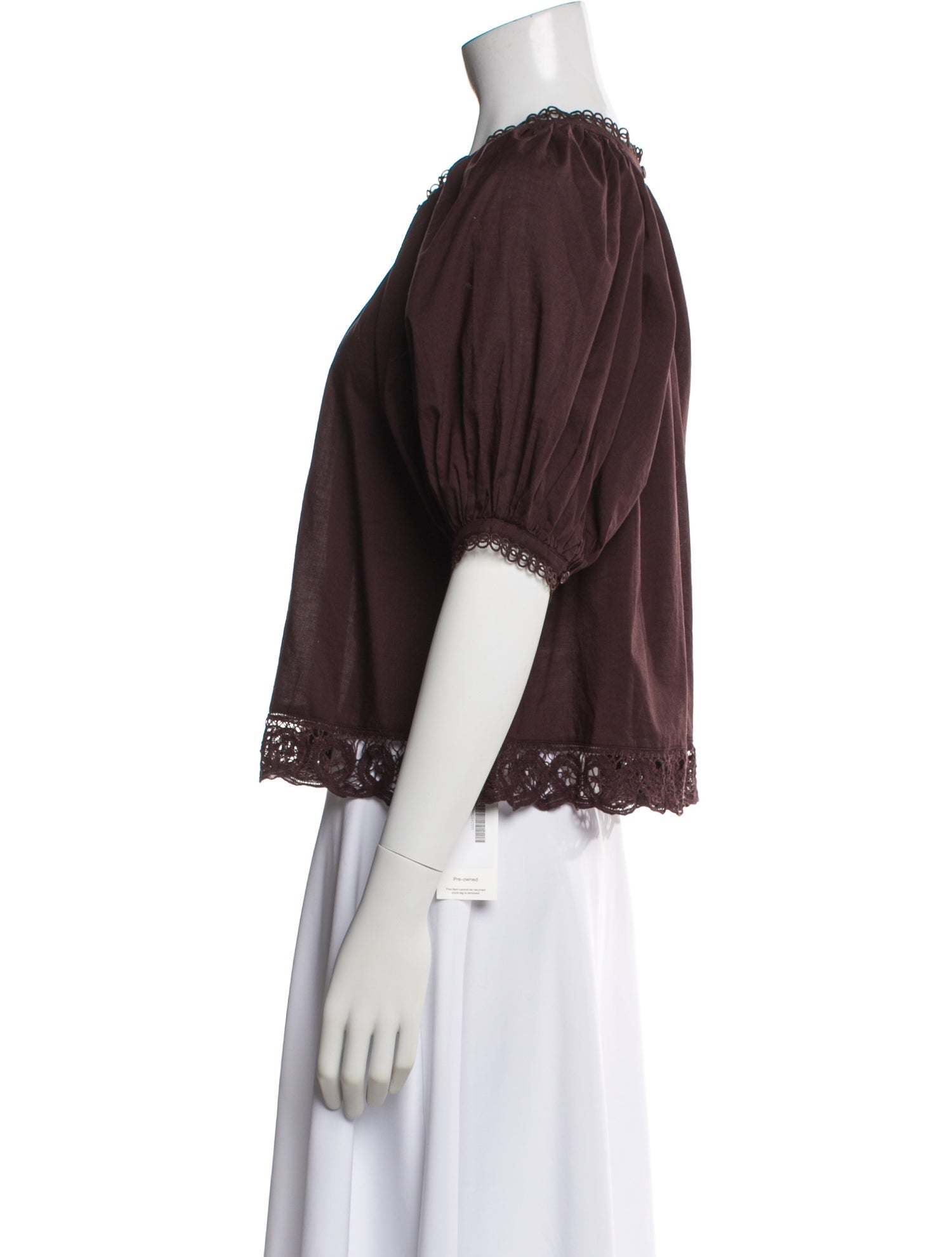 RHODE Crew Neck Short Sleeve Blouse