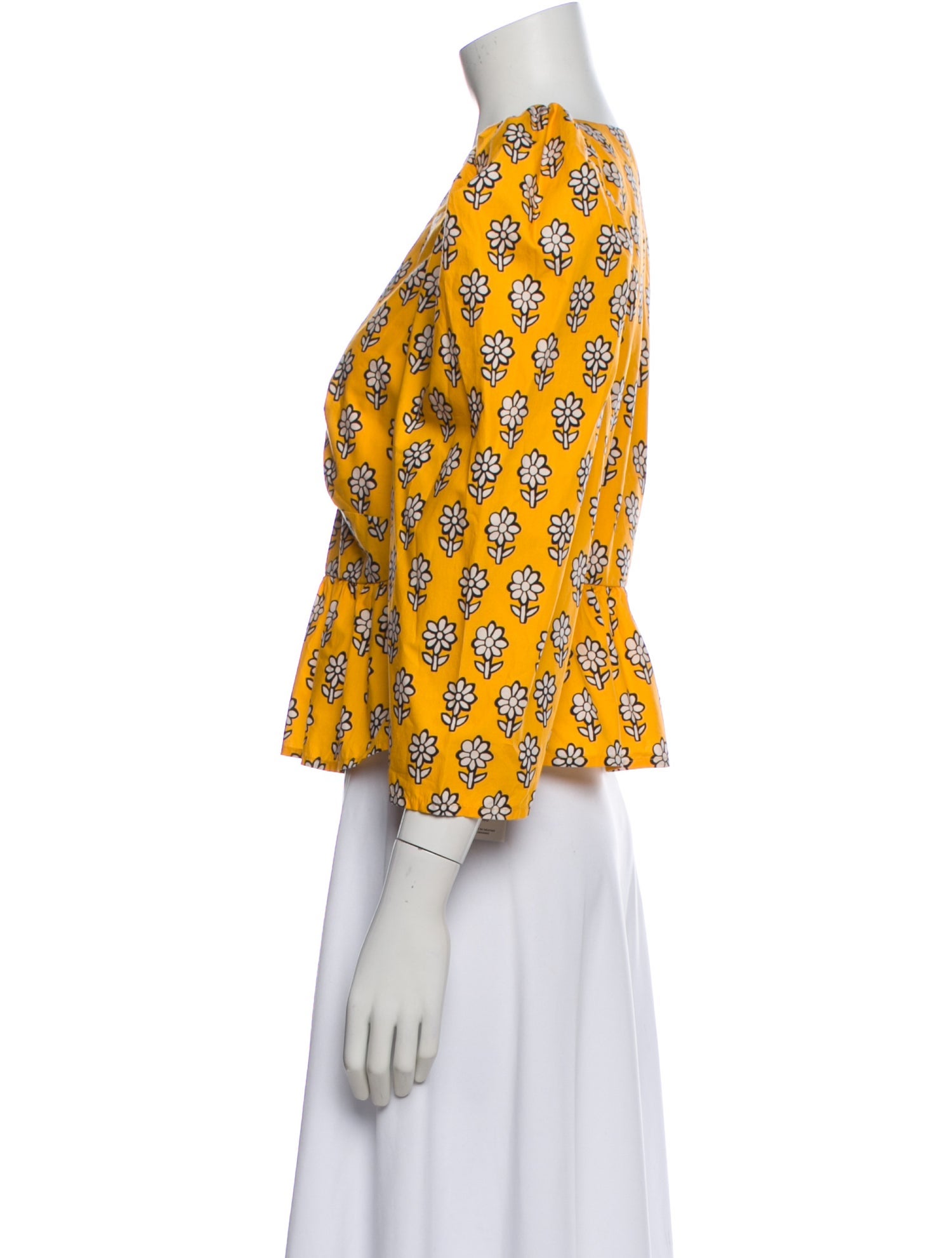 RHODE Floral Print V-Neck Blouse