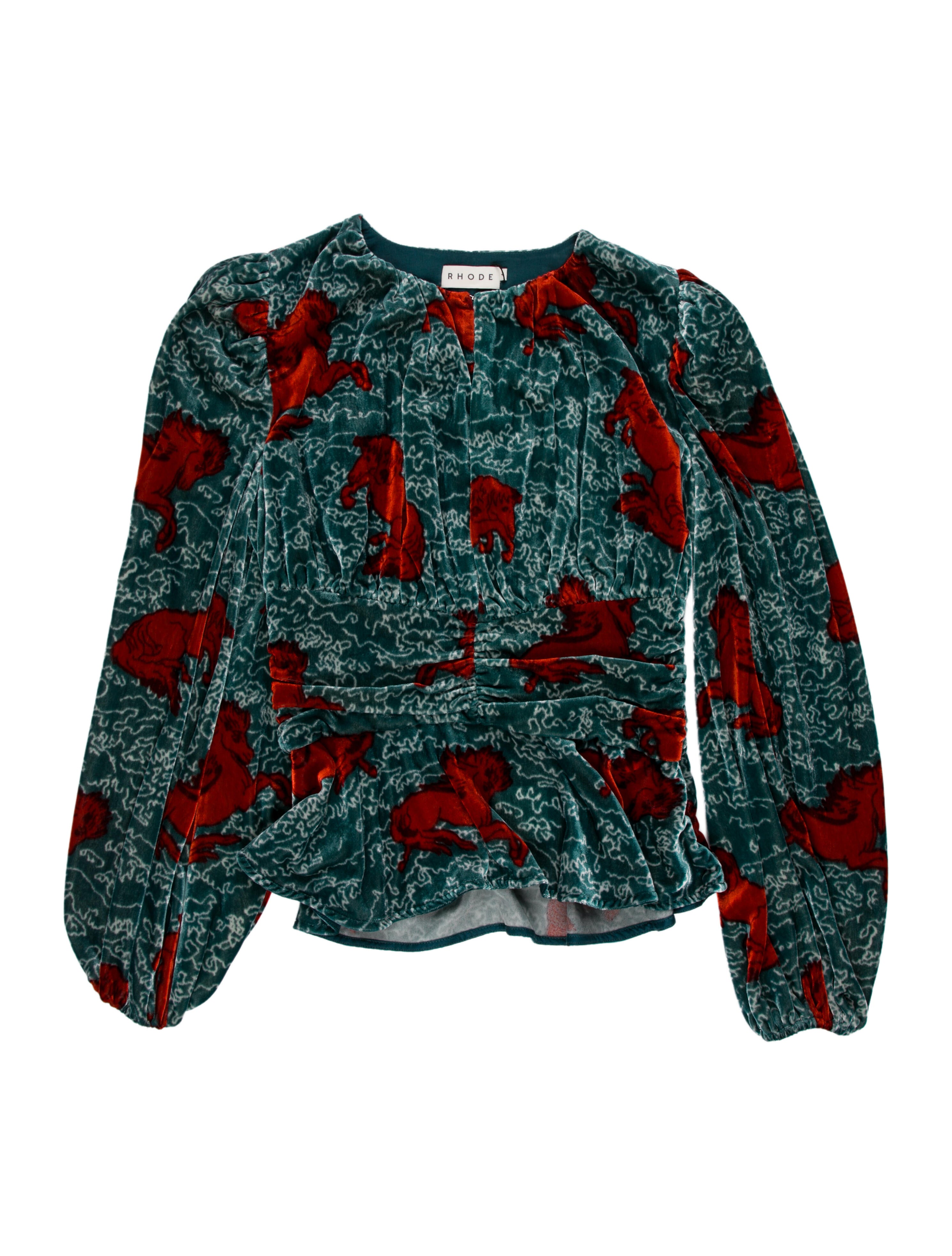 RHODE Printed Crew Neck Blouse