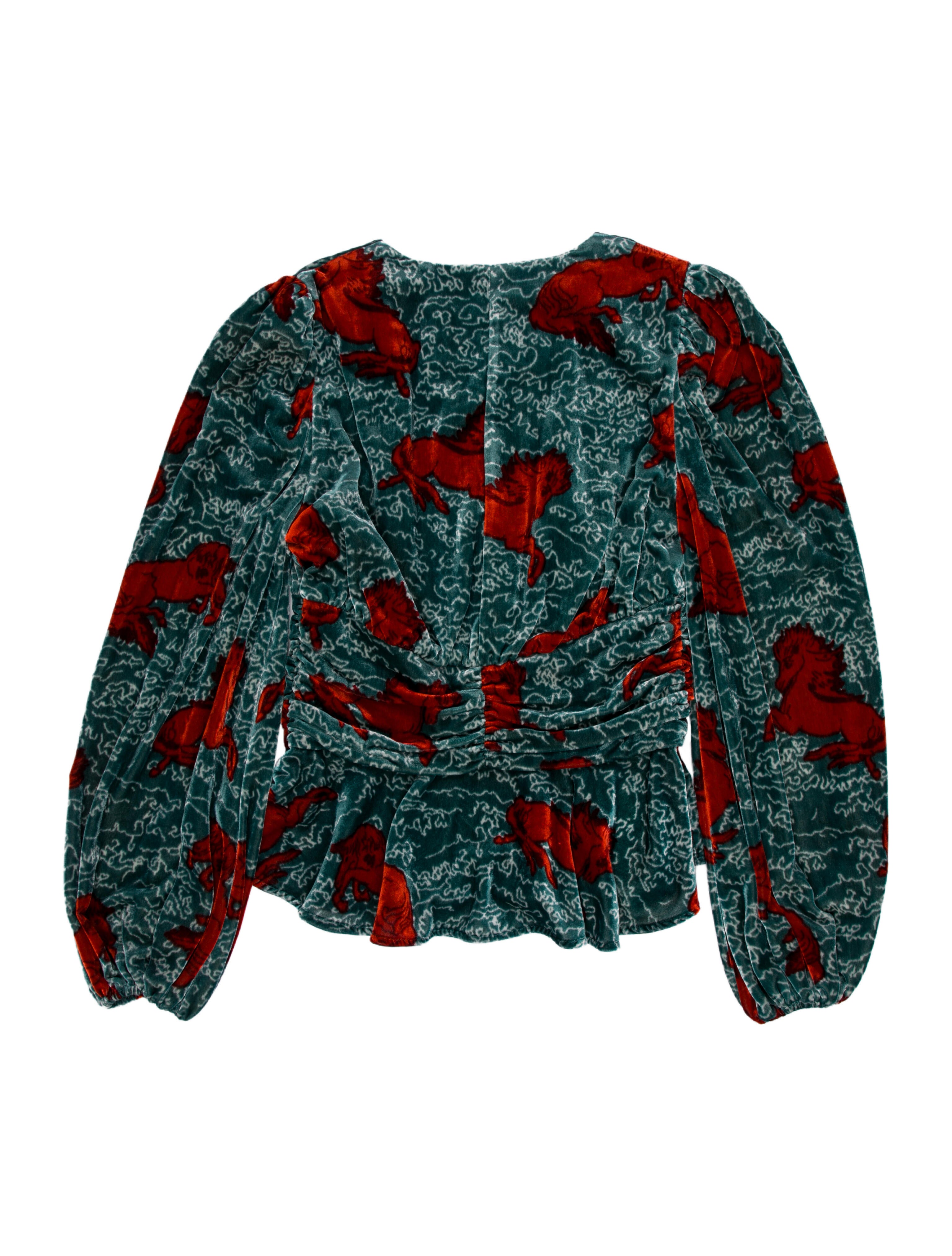RHODE Printed Crew Neck Blouse