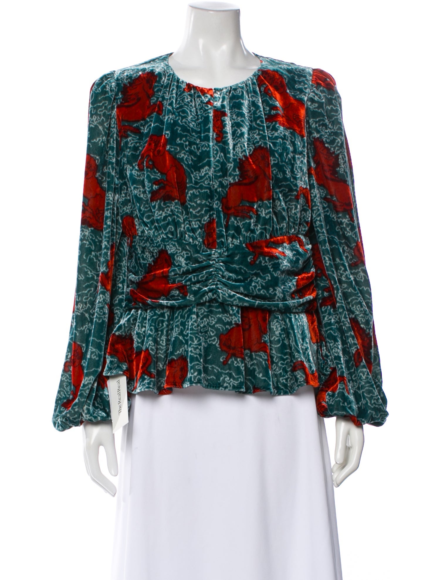 RHODE Printed Crew Neck Blouse