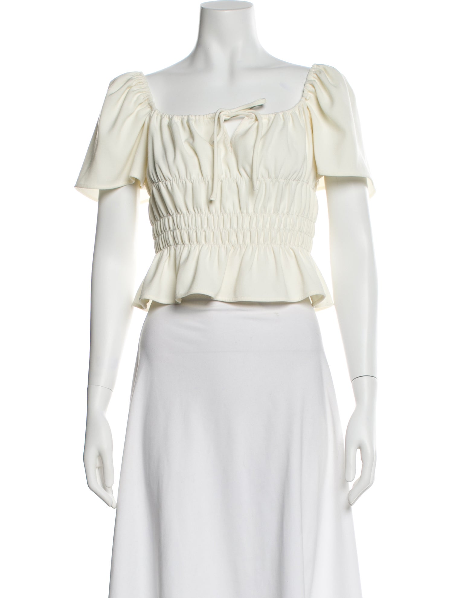 RHODE Square Neckline Short Sleeve Crop Top