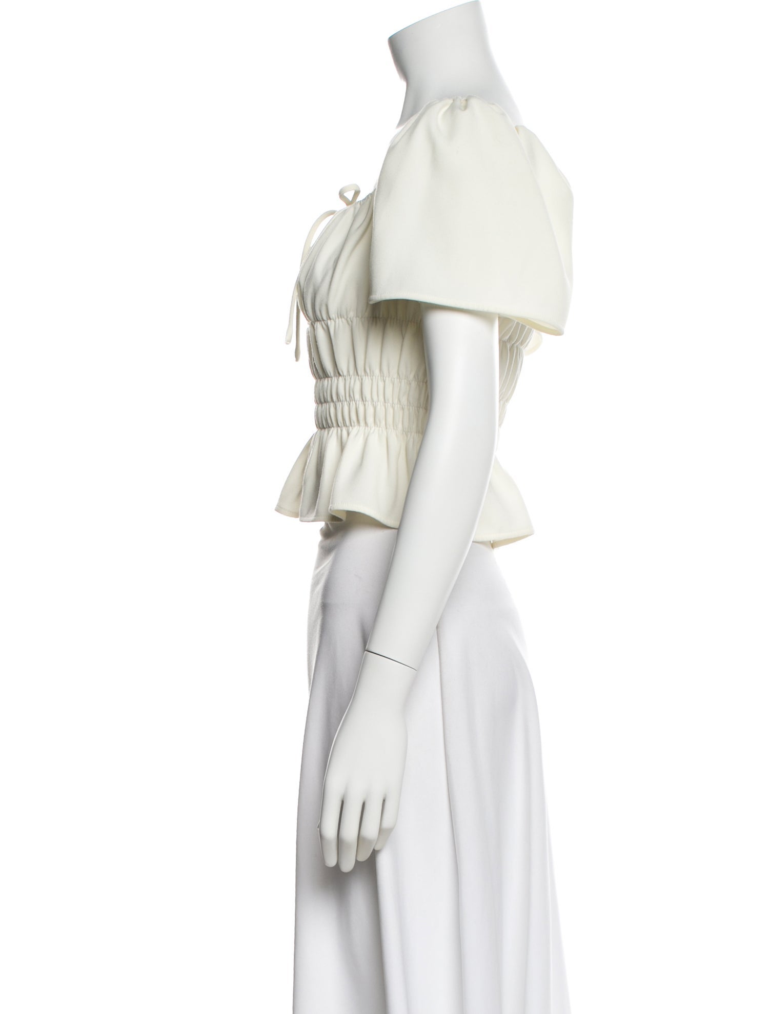 RHODE Square Neckline Short Sleeve Crop Top