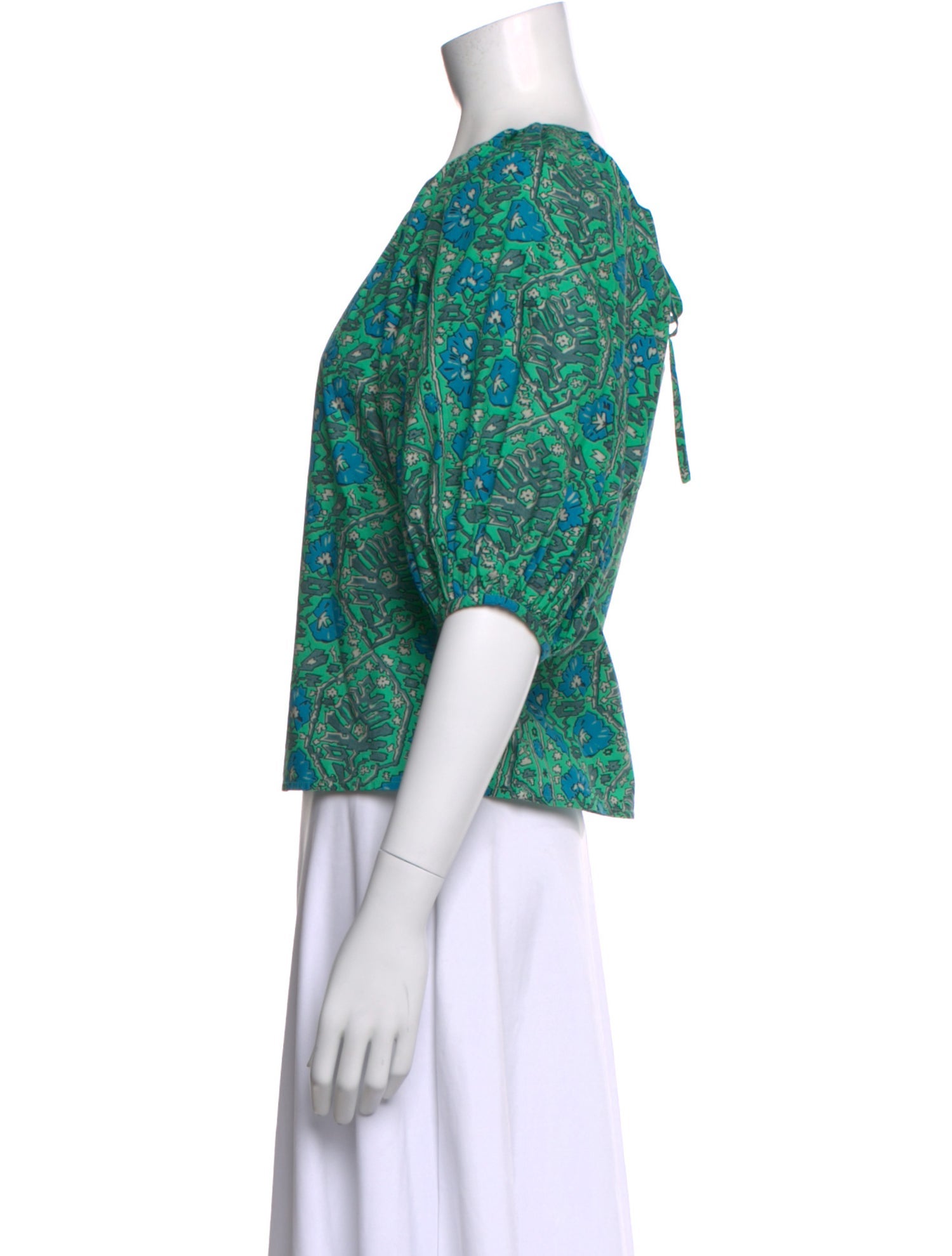 RHODE Floral Print Crew Neck Blouse