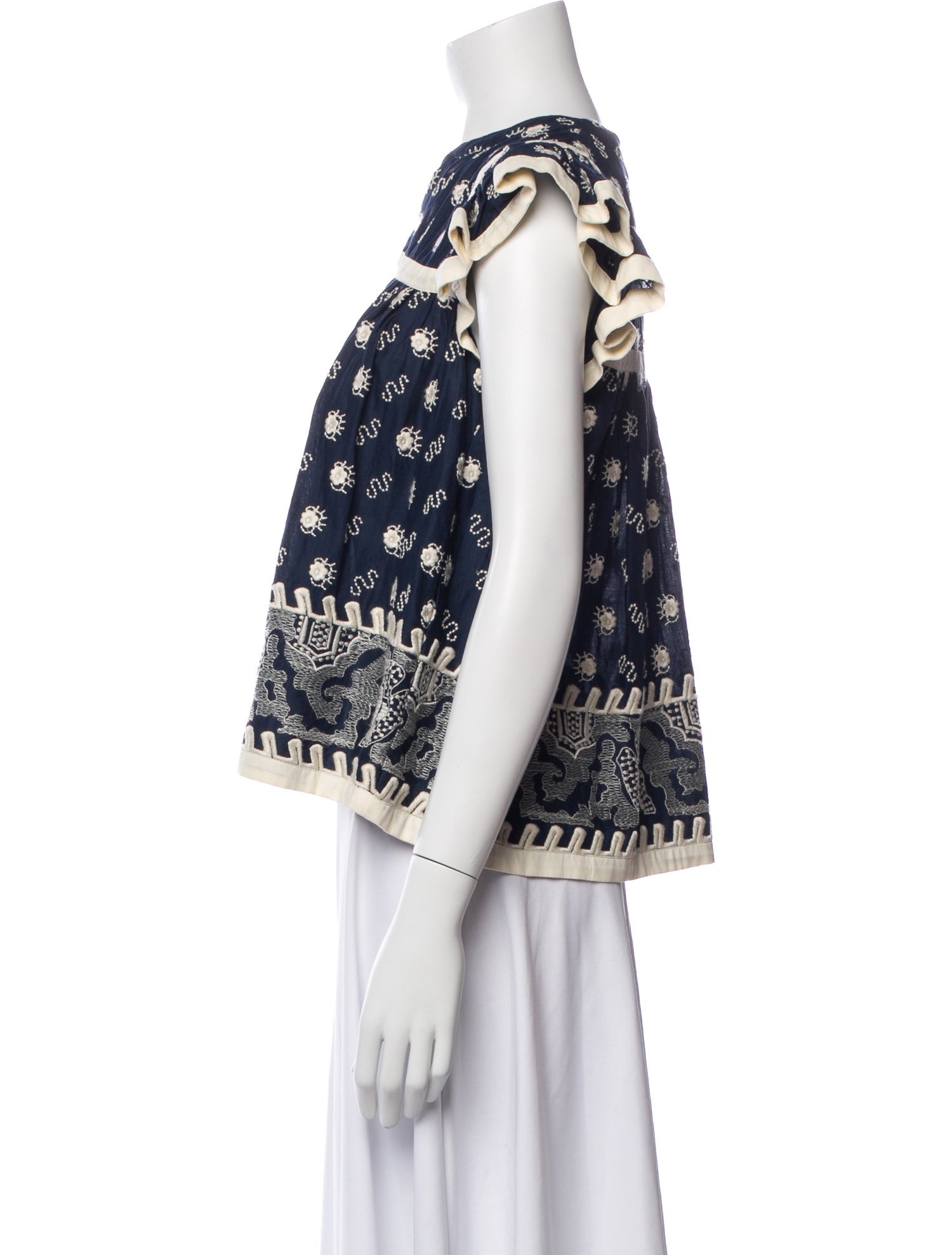 RHODE Printed V-Neck Blouse