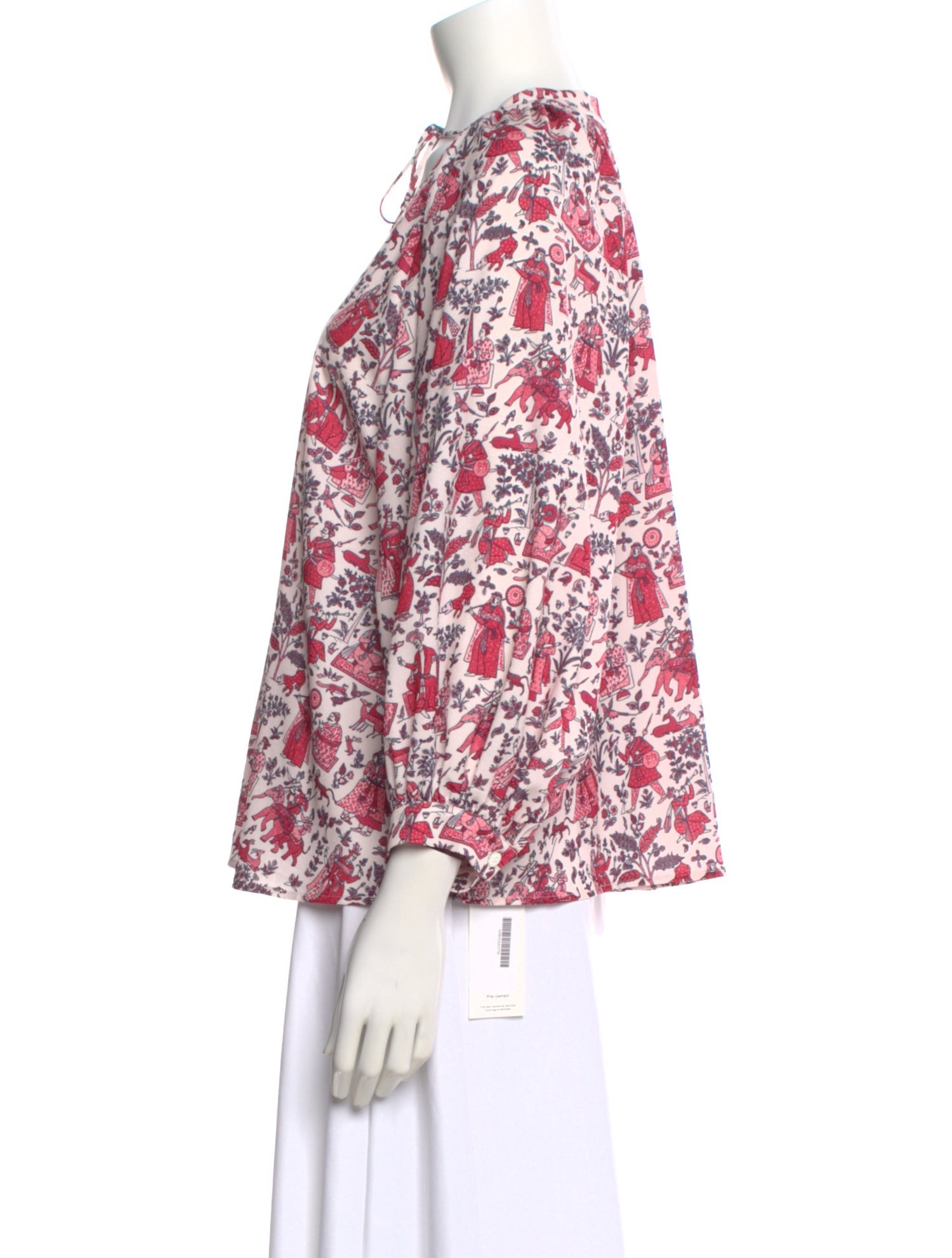 RHODE Printed V-Neck Blouse w/ Tags