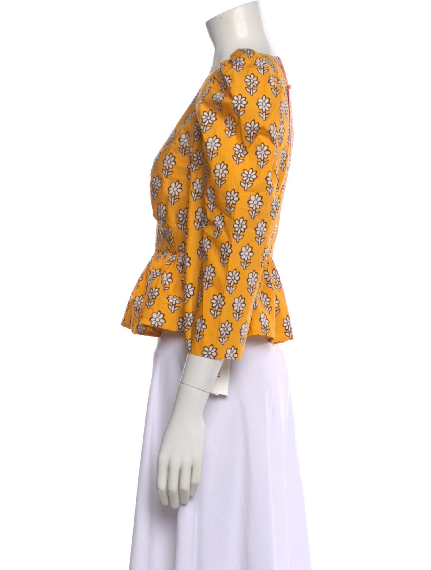 RHODE Floral Print V-Neck Blouse