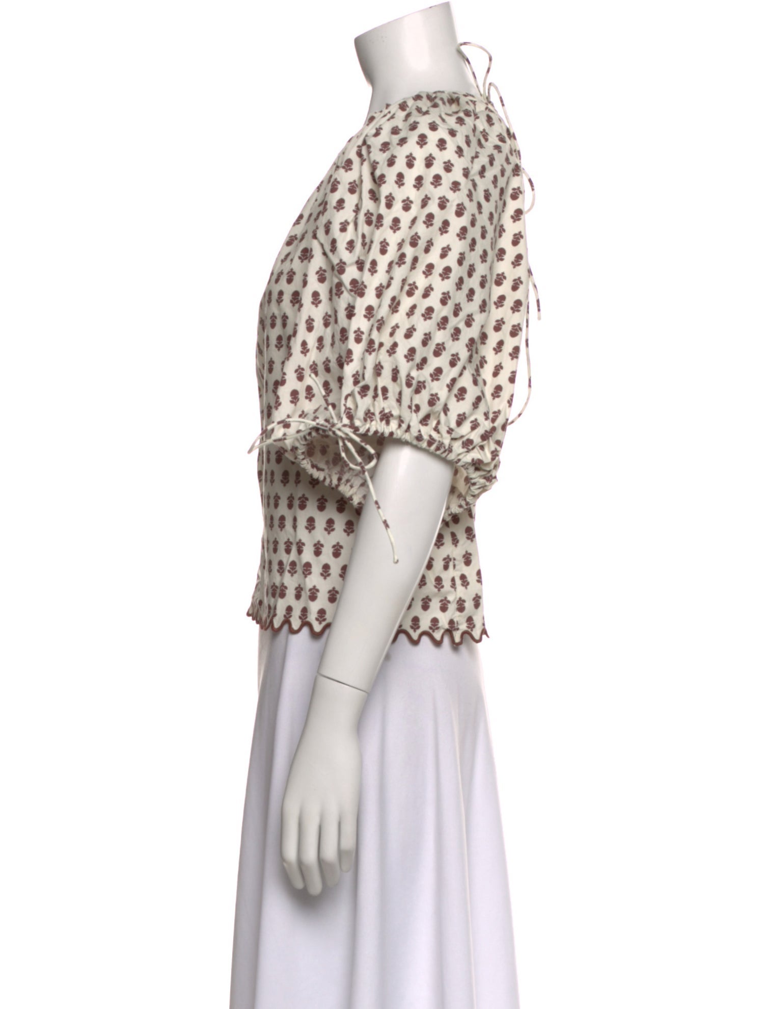 RHODE Floral Print Crew Neck Blouse