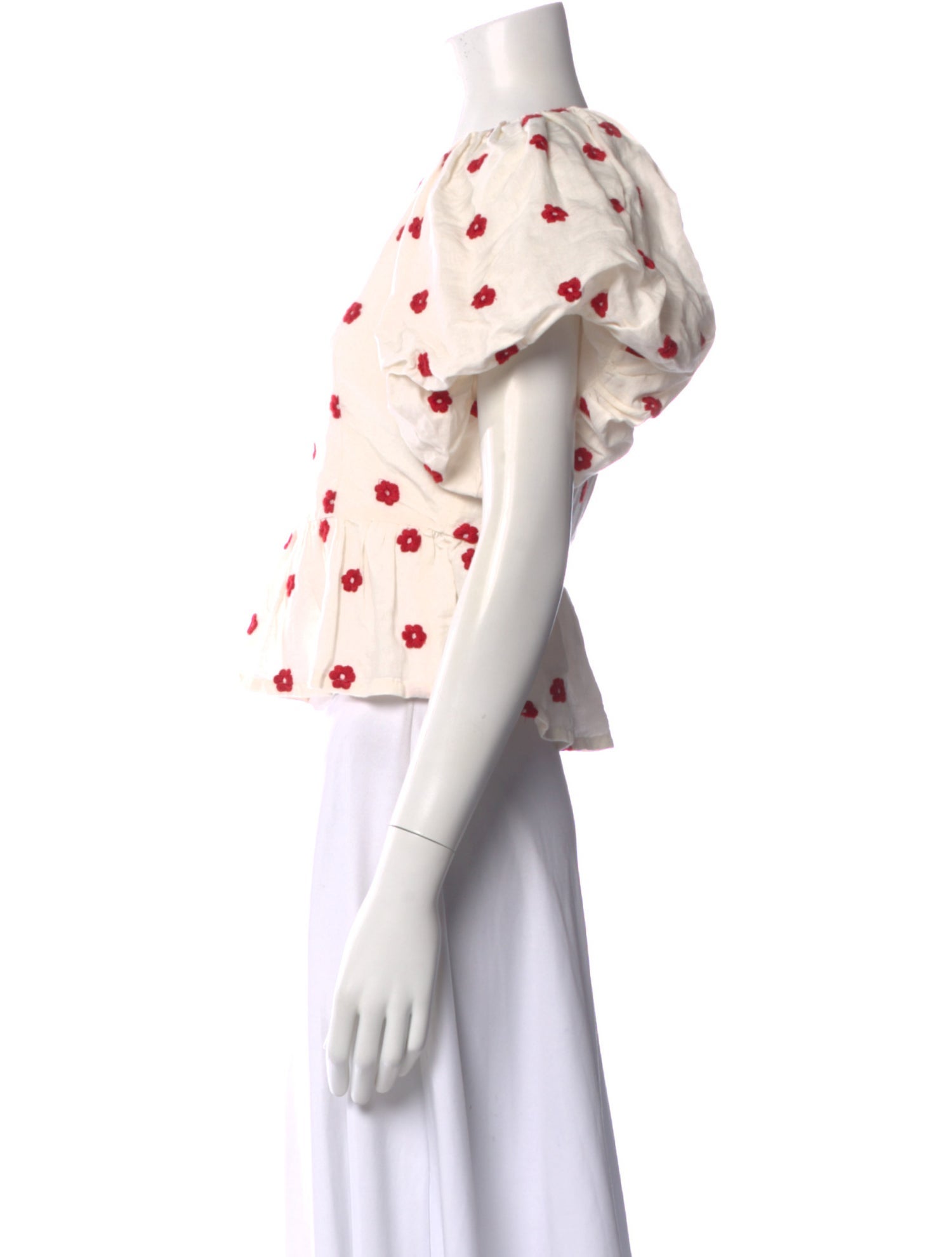 RHODE Floral Print Crew Neck Blouse