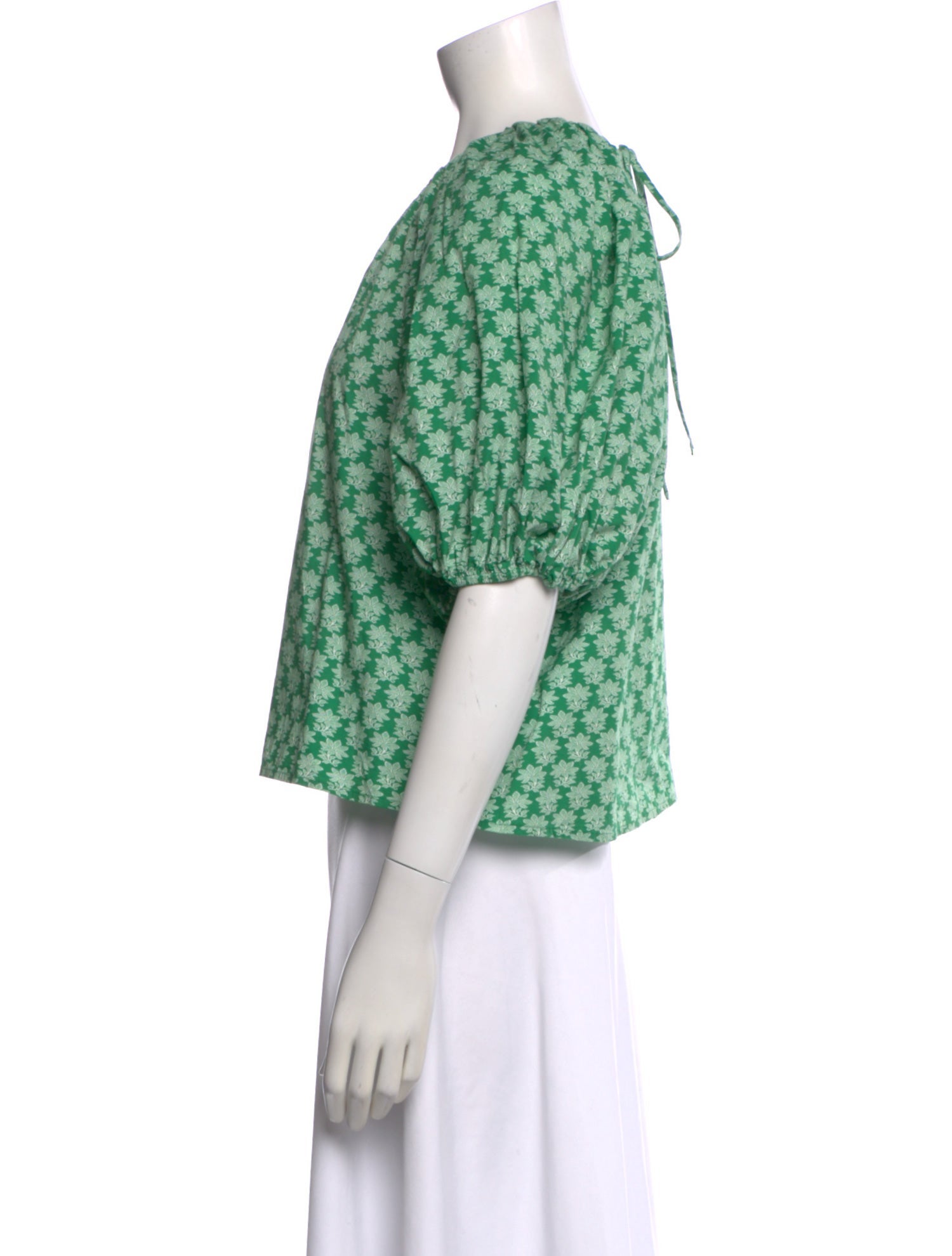 RHODE Floral Print Crew Neck Blouse