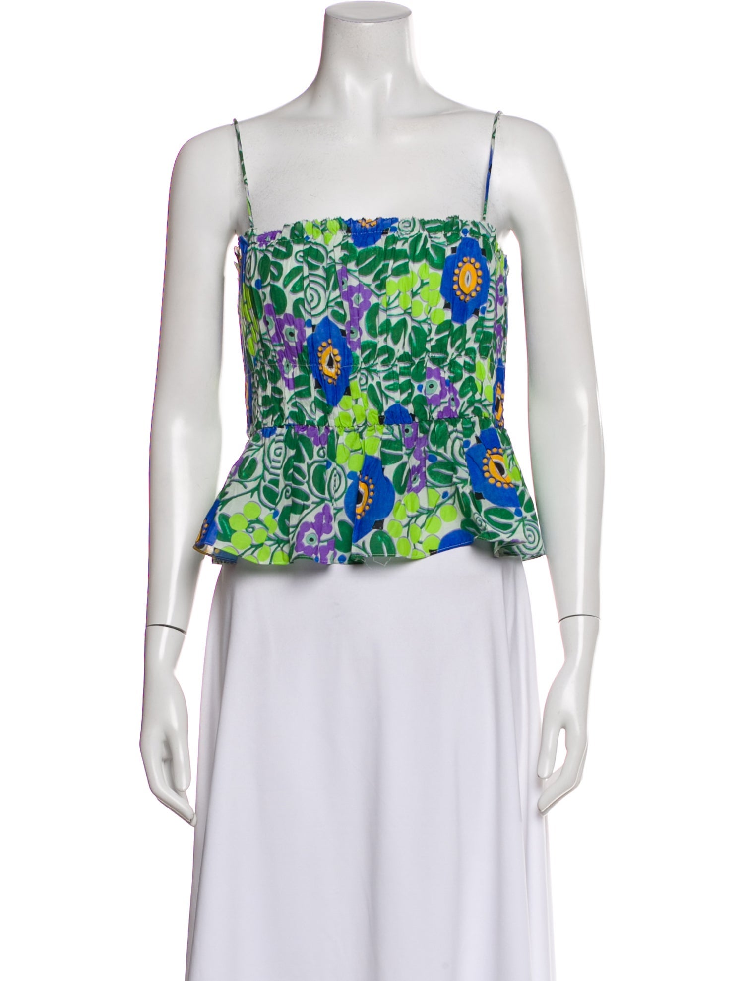 RHODE Floral Print Square Neckline Blouse w/ Tags