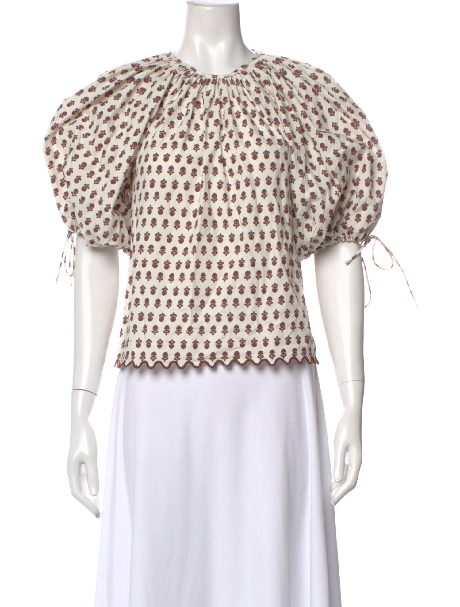 RHODE Floral Print Crew Neck Blouse