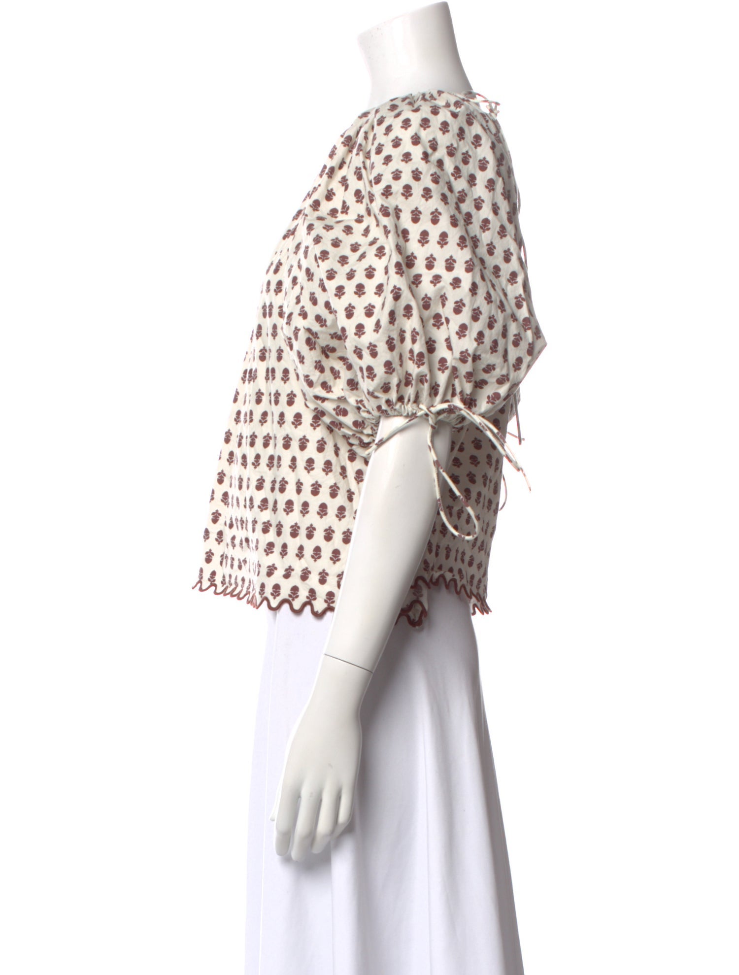 RHODE Floral Print Crew Neck Blouse