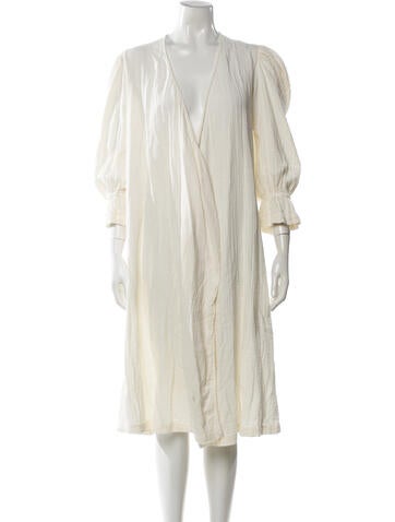 Pre-owned Rhode V-neck Midi Length Dress In Neutral