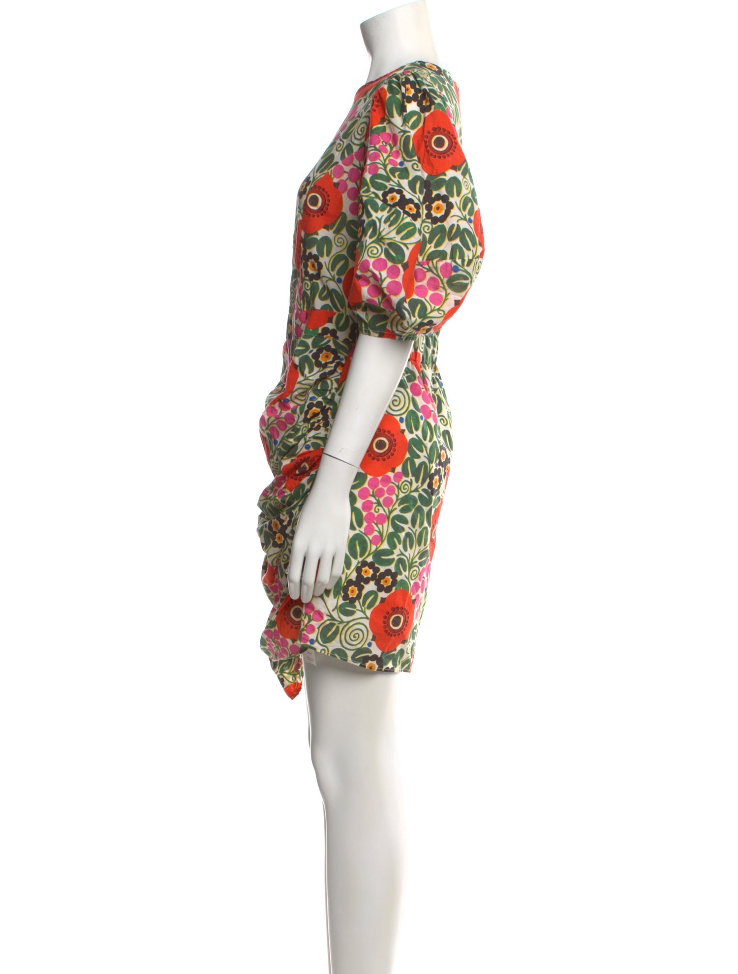 chinese dress ladies Marla Linen Blend Short Dress-Red Elegant Blossom