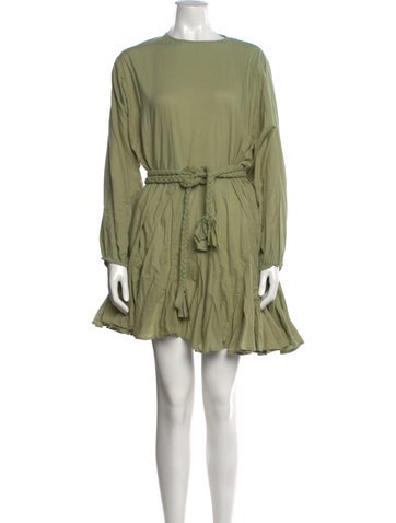 Pre-owned Rhode Crew Neck Mini Dress In Green