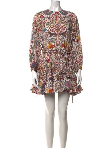 Pre-owned Rhode Printed Mini Dress In Neutrals