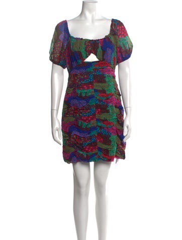 Pre-owned Rhode Printed Mini Dress W/ Tags In Red