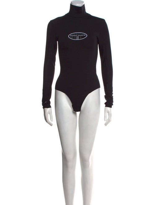 Romeo Hunte Graphic Print Turtleneck Bodysuit