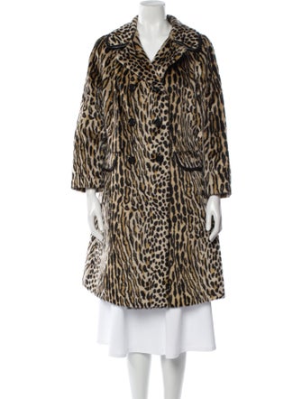 Russel Taylor Faux Fur Animal Print Faux Fur Coat