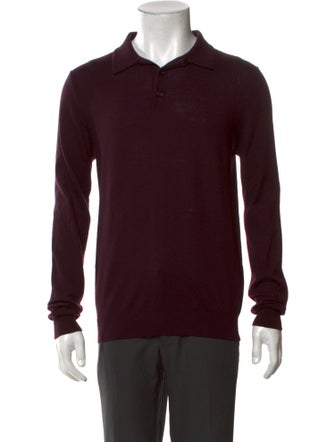 Reiss Wool Crew Neck Polo Sweater