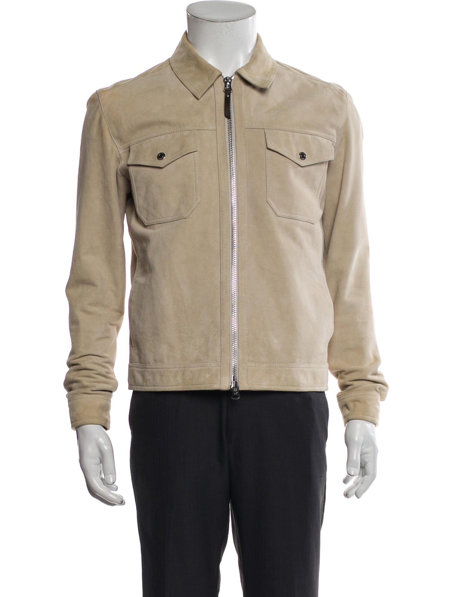 Reiss Goat Leather Trucker Jacket