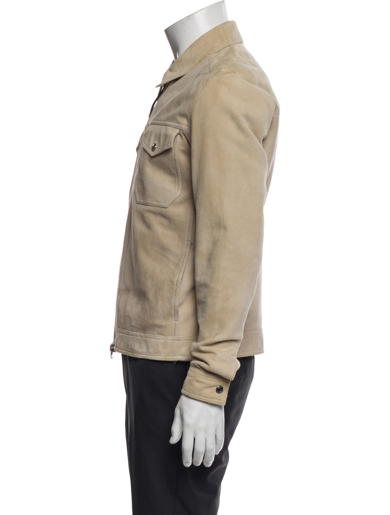 Reiss Goat Leather Trucker Jacket