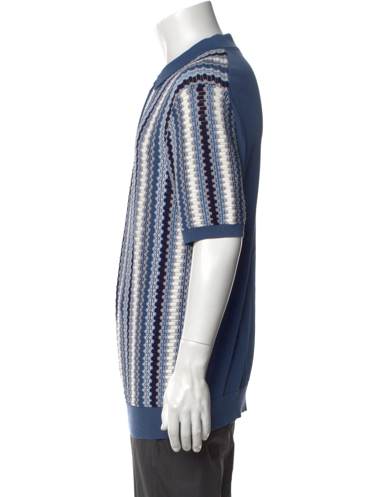 Reiss Striped Crew Neck Polo Sweater