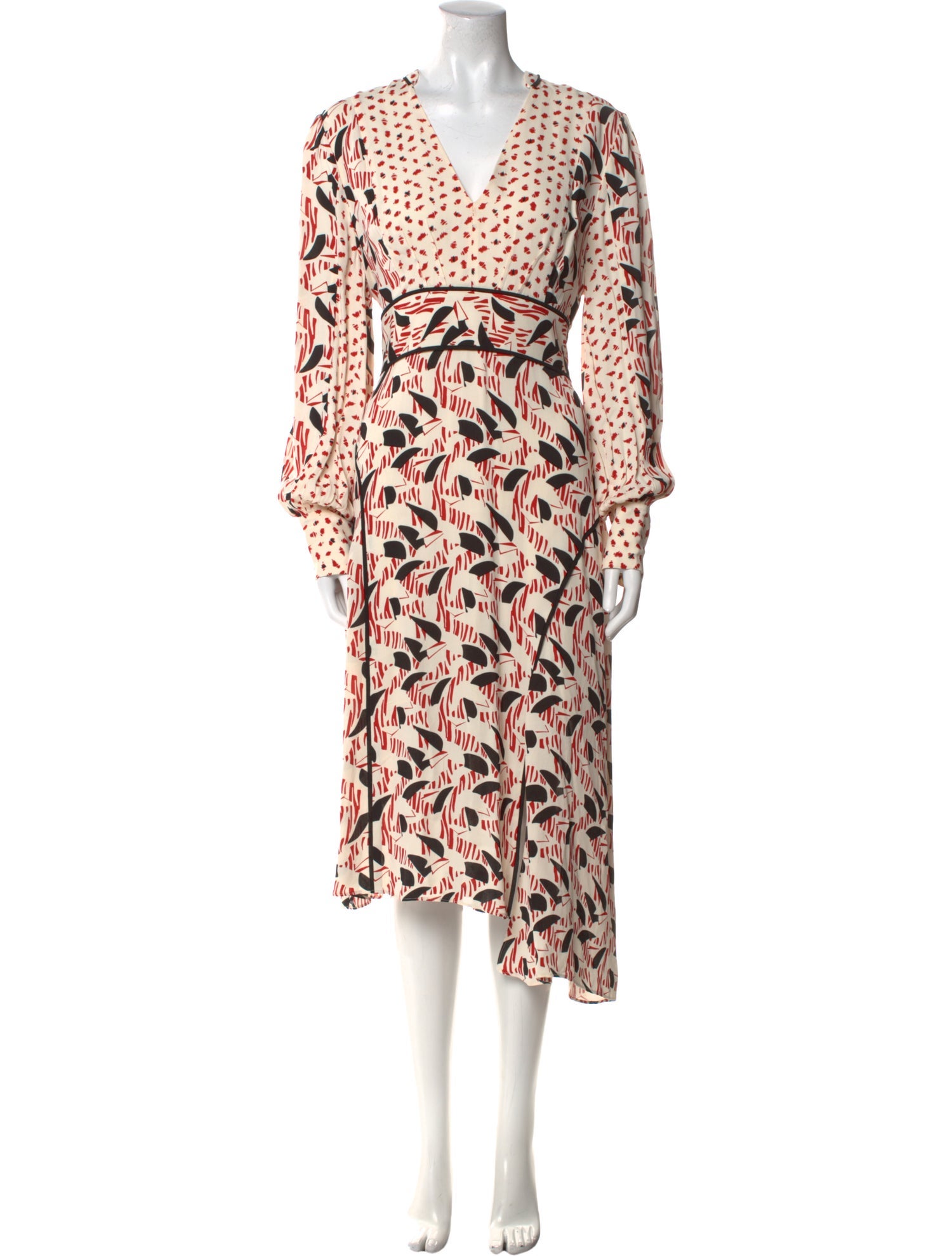 Reiss Printed Midi Length Dress