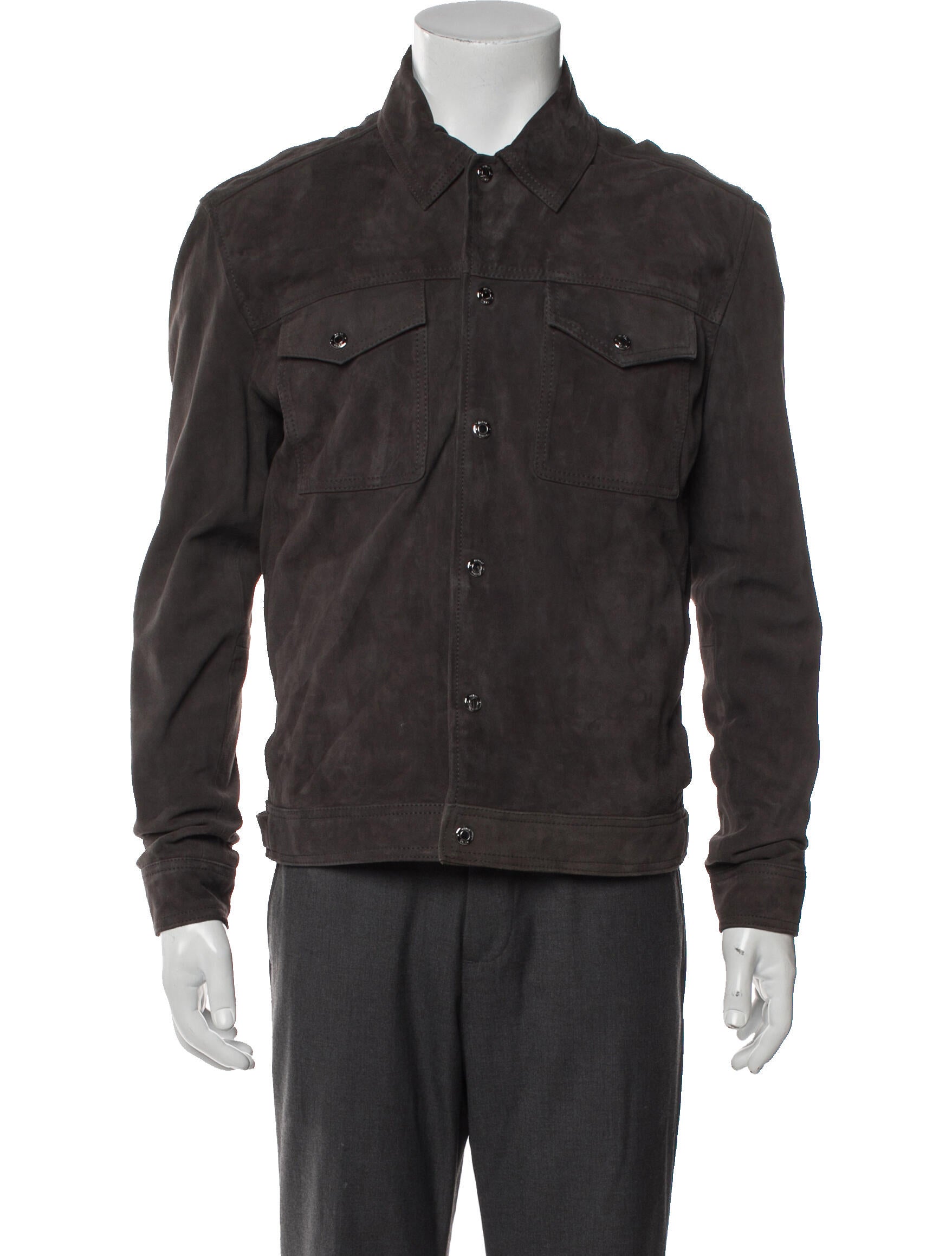 Reiss Goat Leather Trucker Jacket