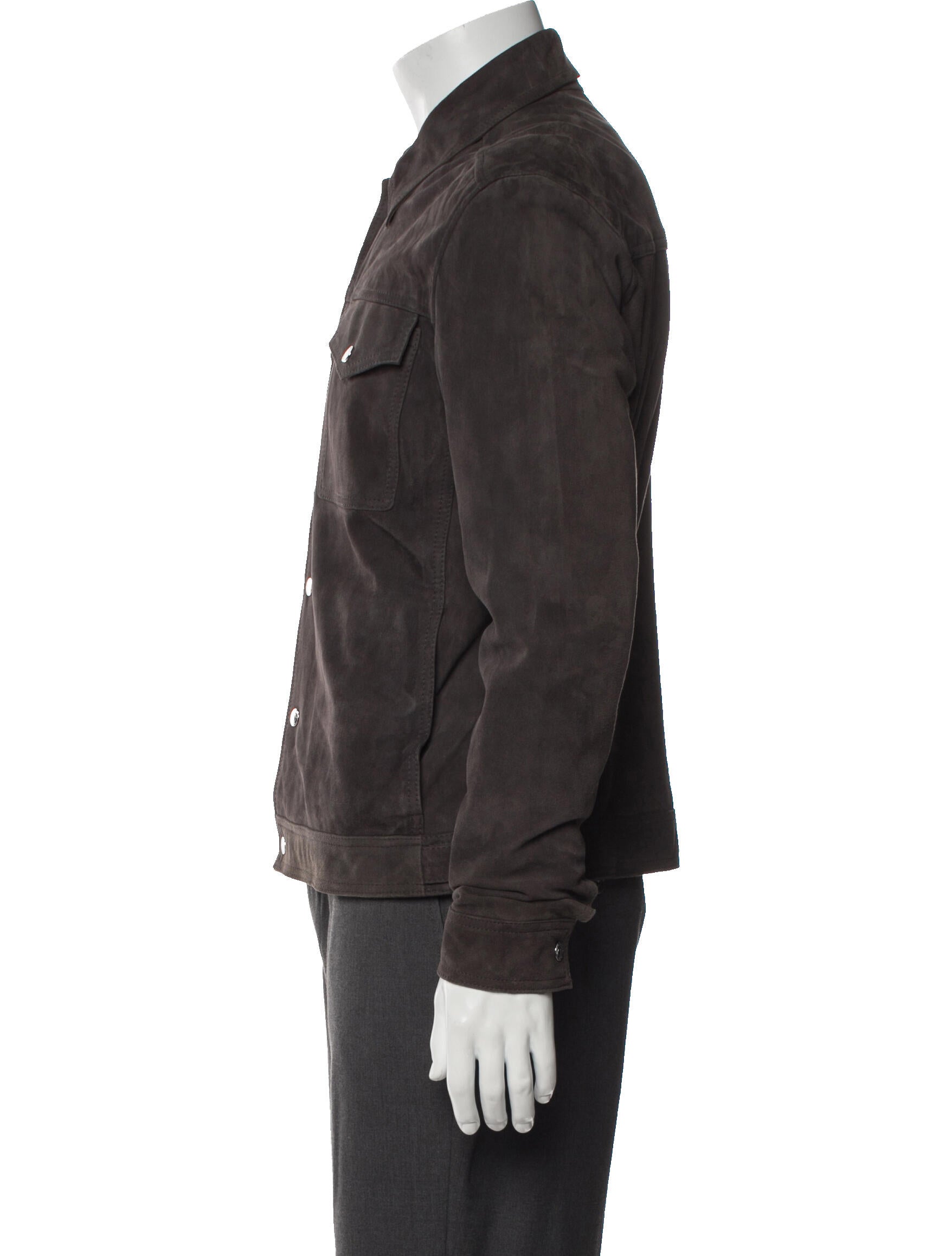 Reiss Goat Leather Trucker Jacket
