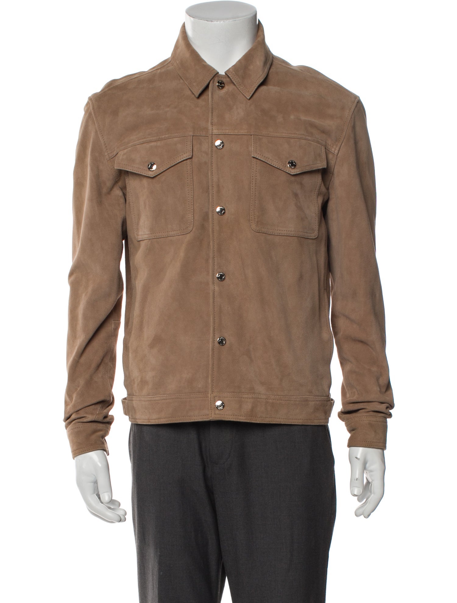 Reiss Goat Leather Trucker Jacket