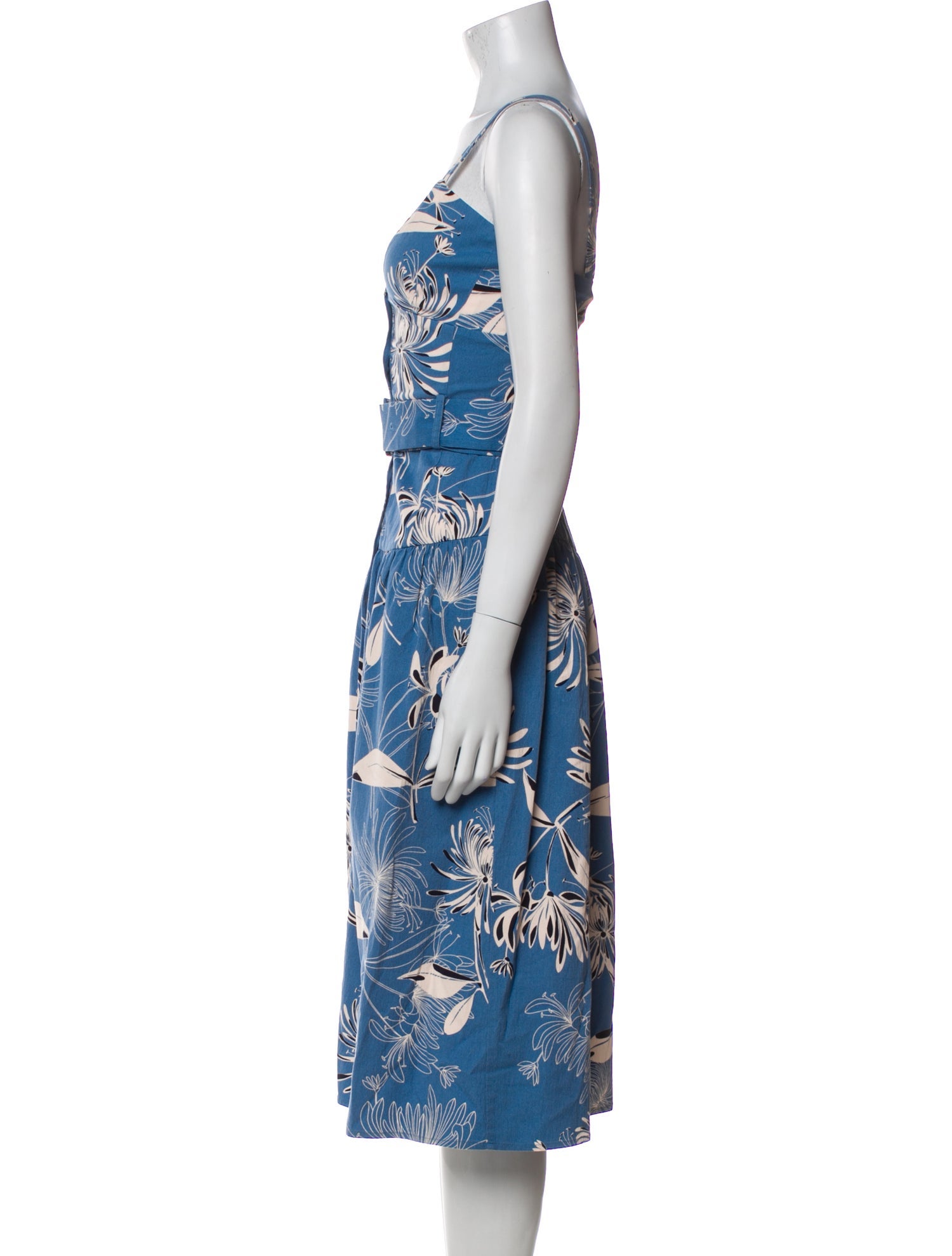 Reiss Floral Print Midi Length Dress